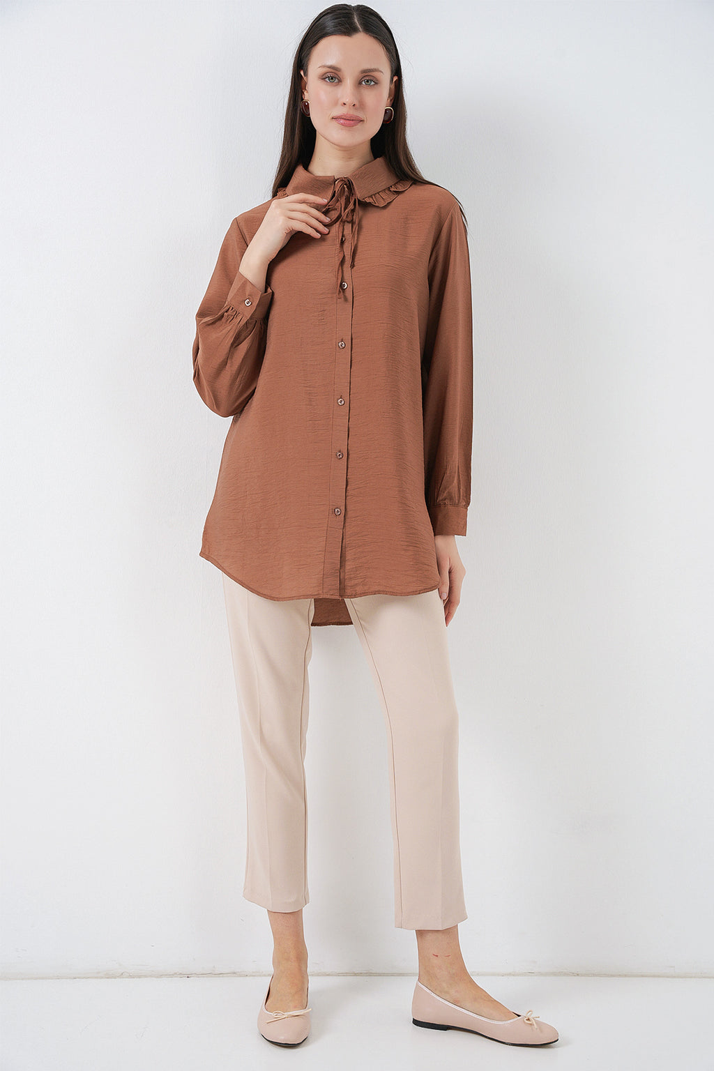 Milky Brown Women Tunic