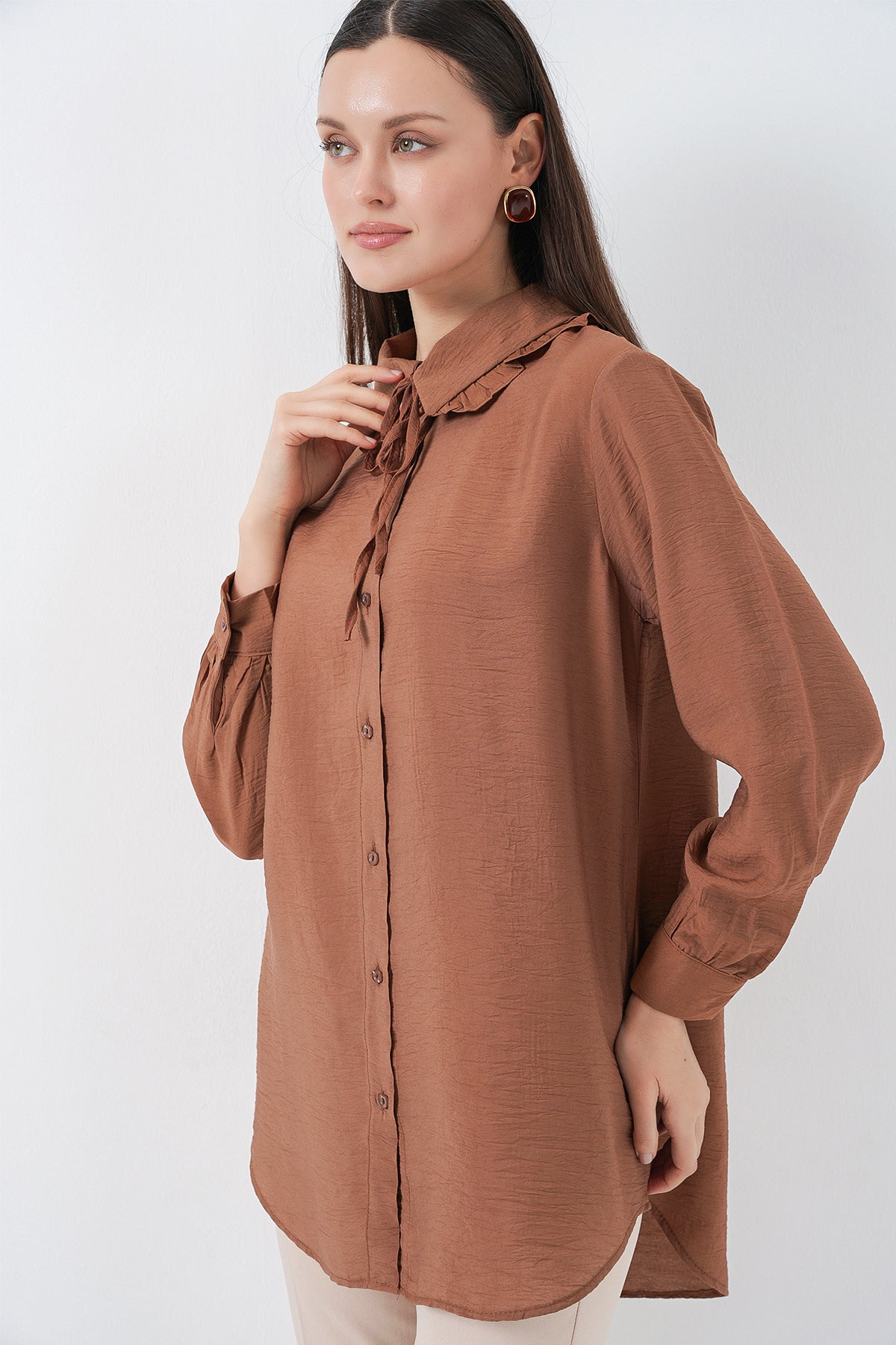 Milky Brown Women Tunic