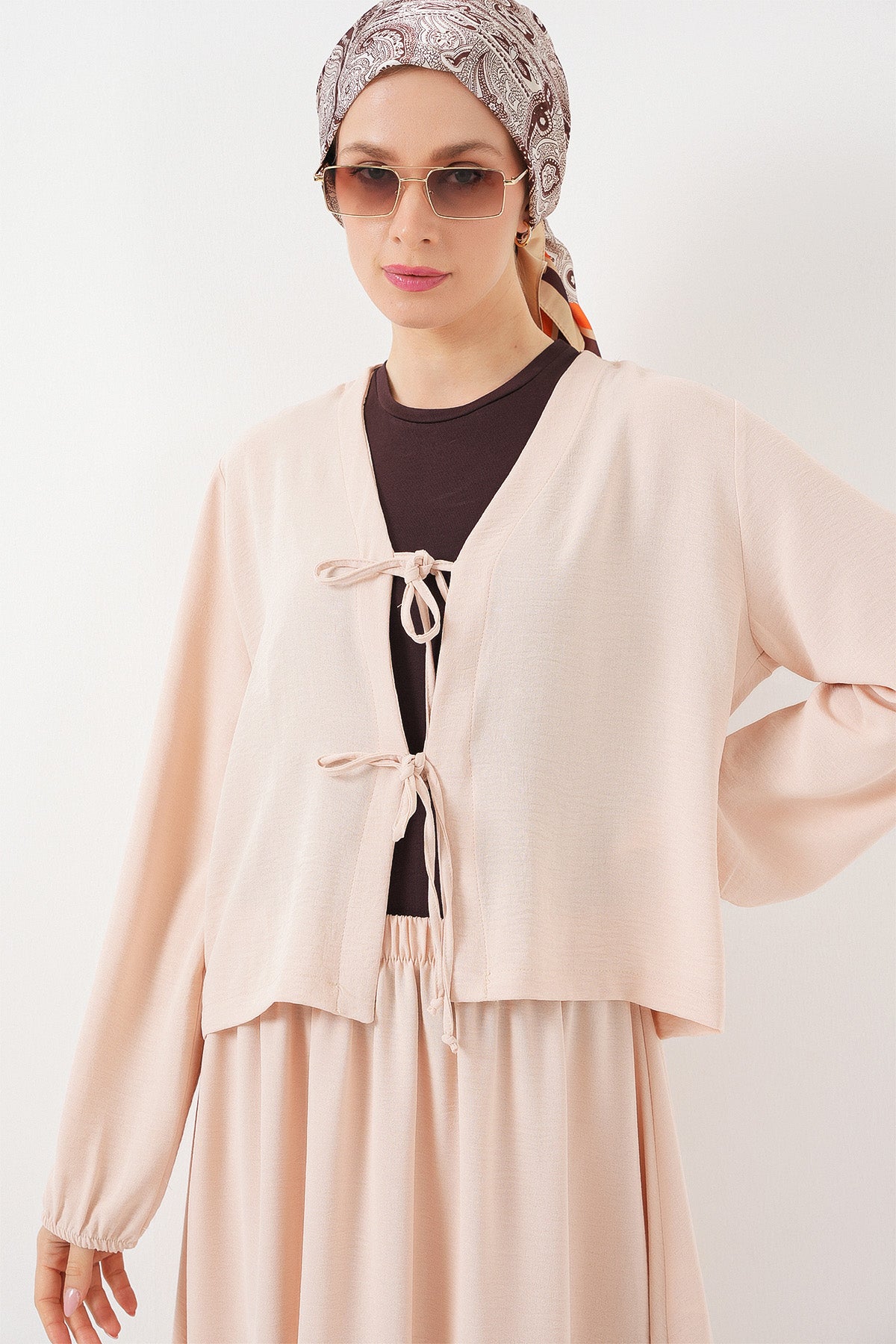 Cream Women Top and Bottom Set