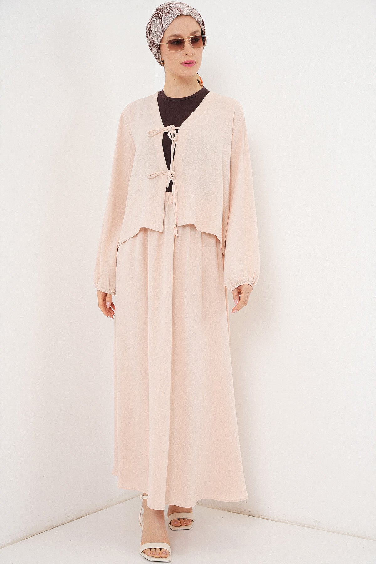 Cream Women Top and Bottom Set