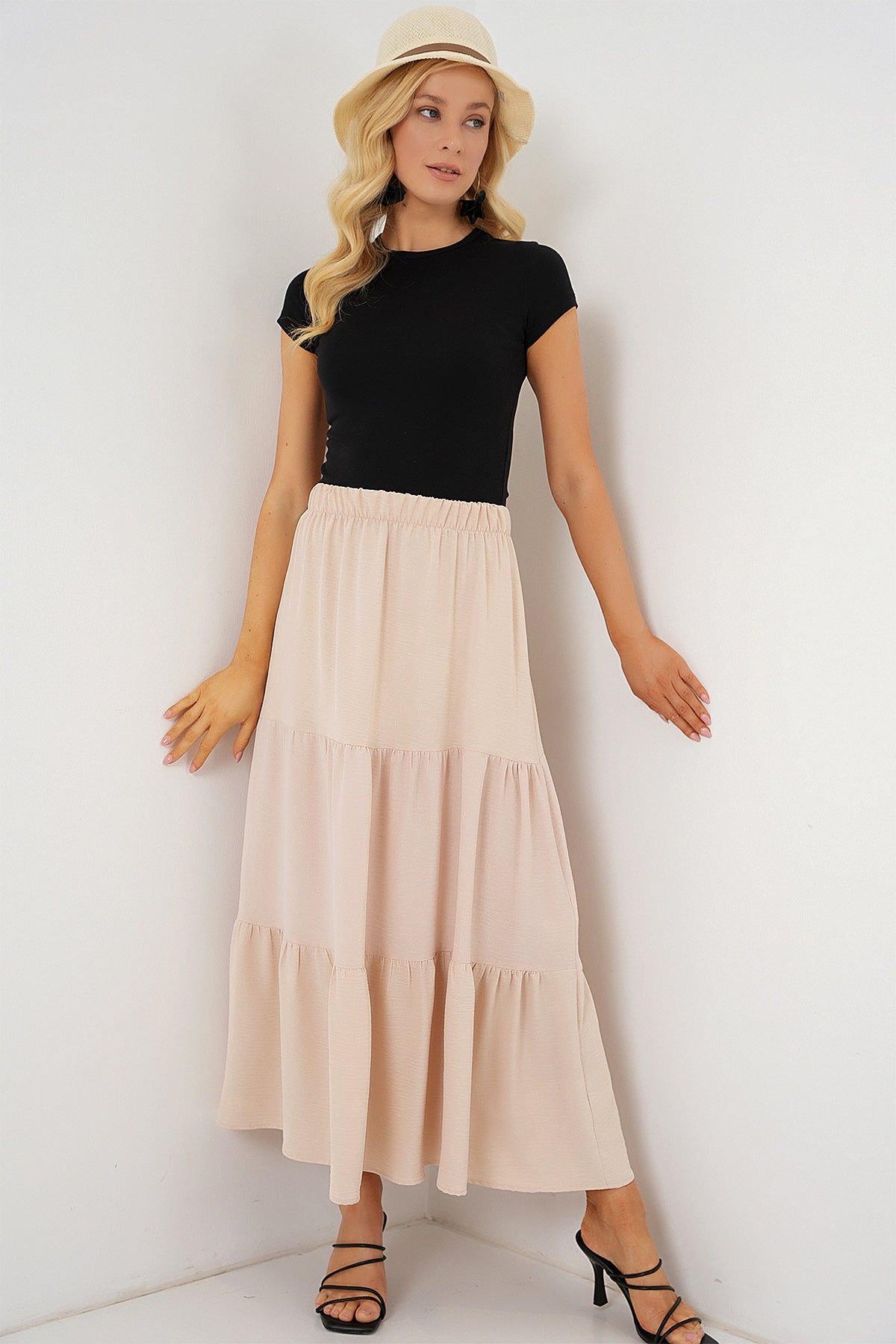 Beige Women Skirt