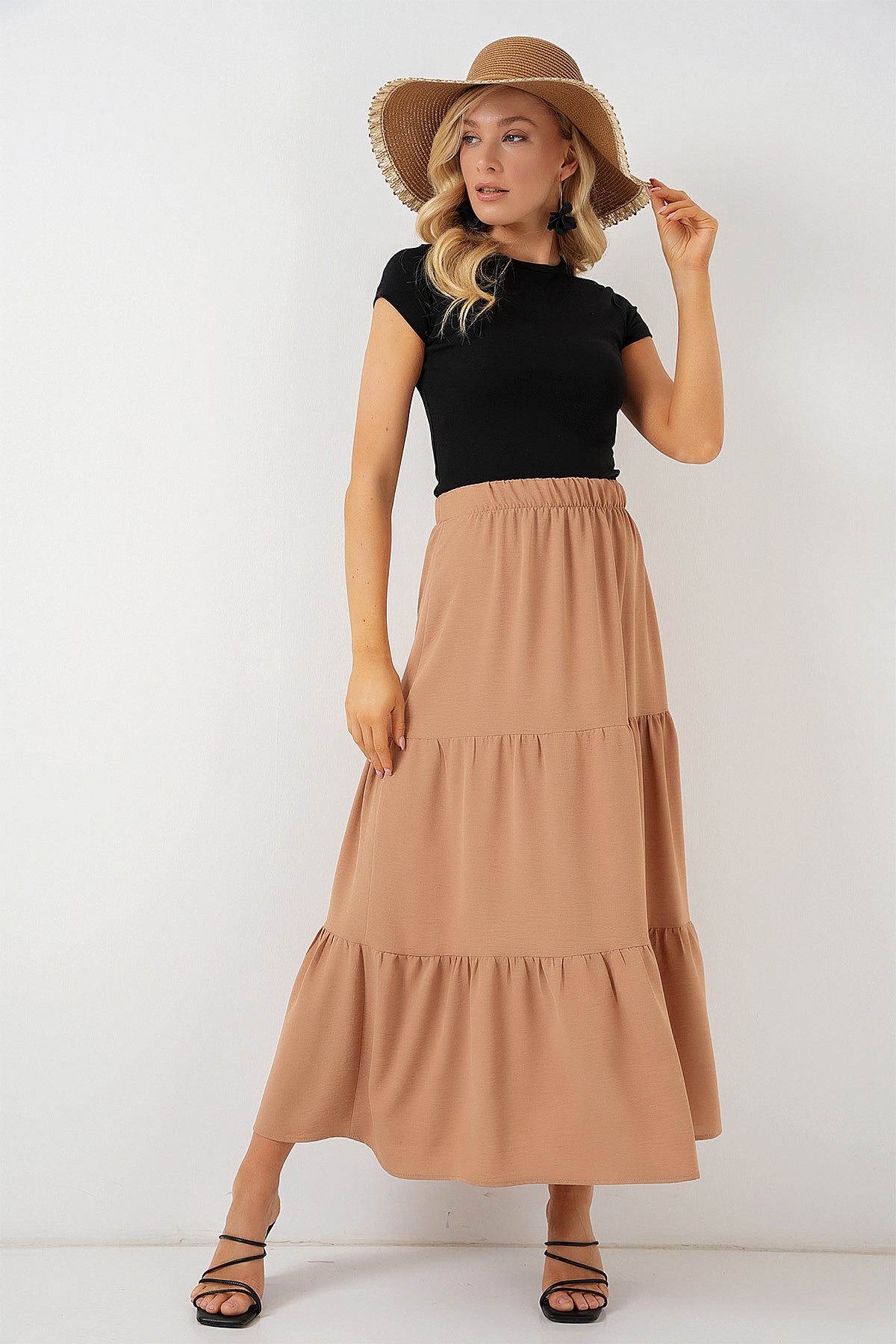 Beige Women Skirt