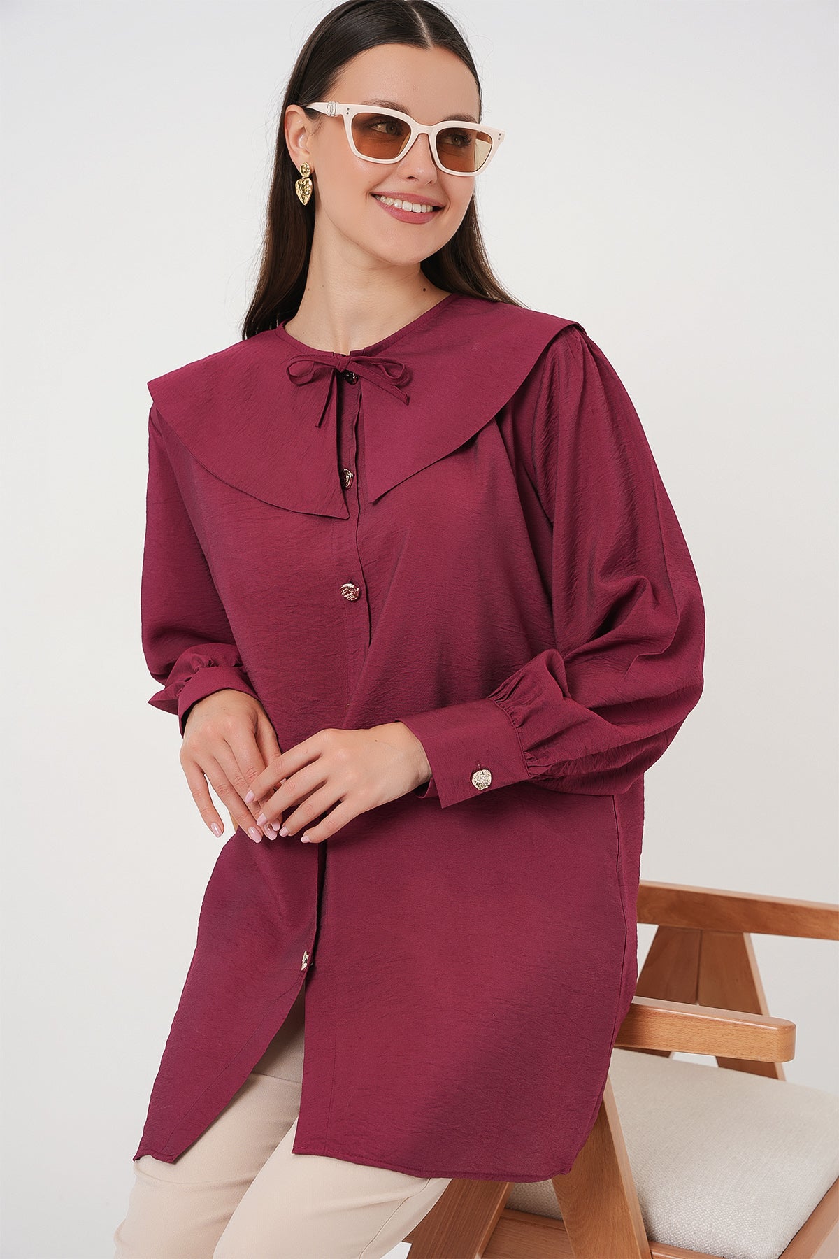 Burgundy Women Tunic
