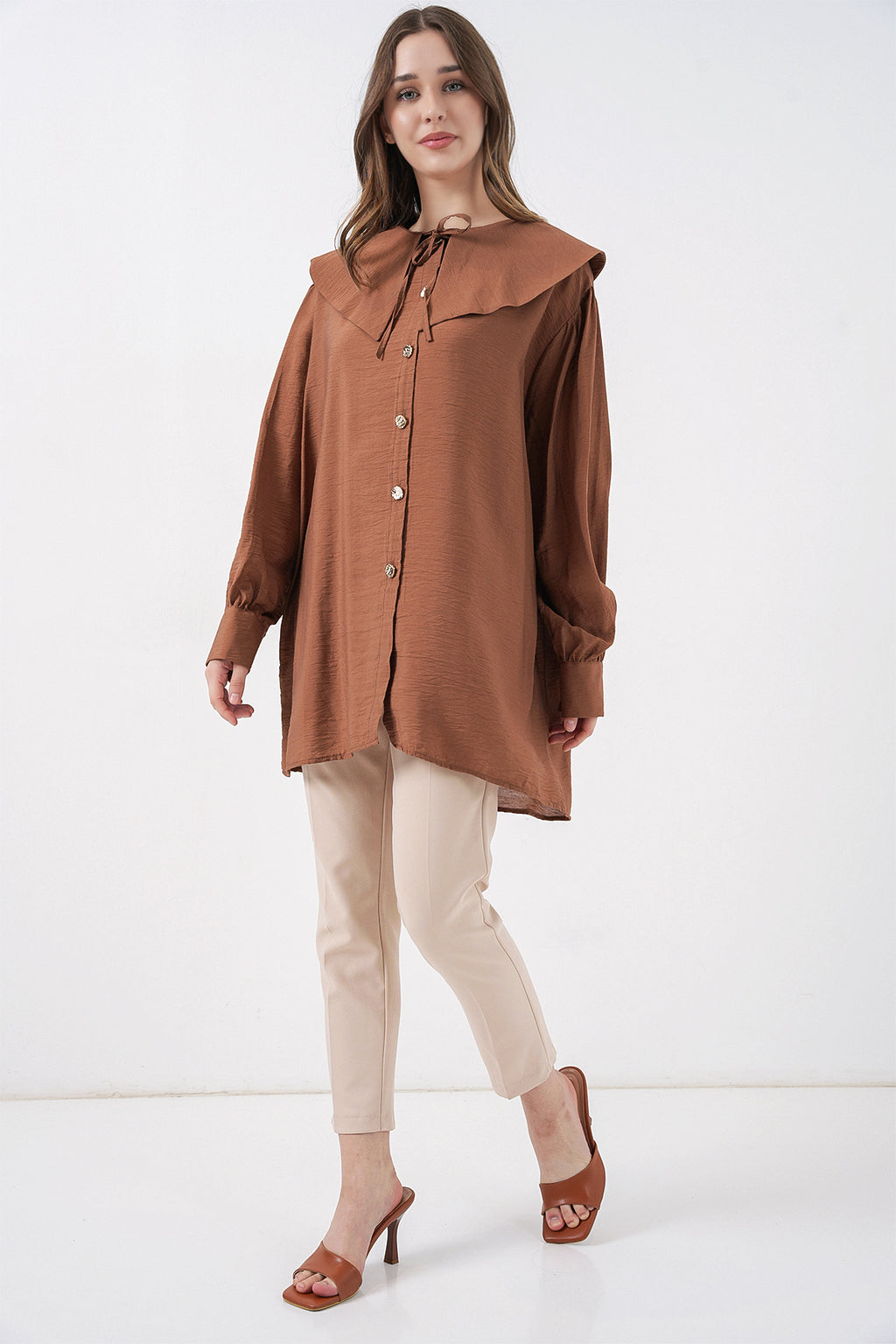 Milky Brown Women Tunic