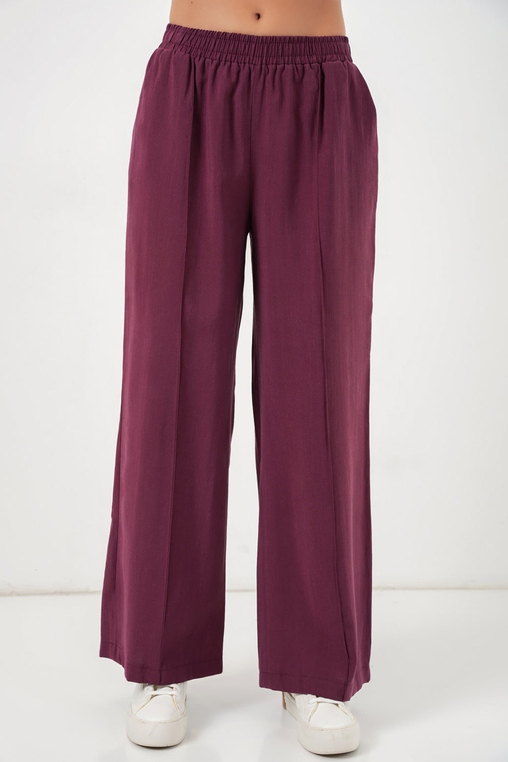 Burgundy Women Pants