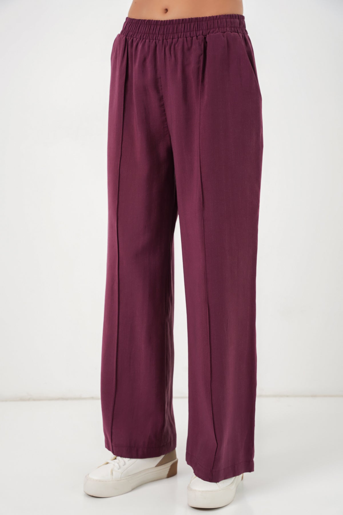 Burgundy Women Pants