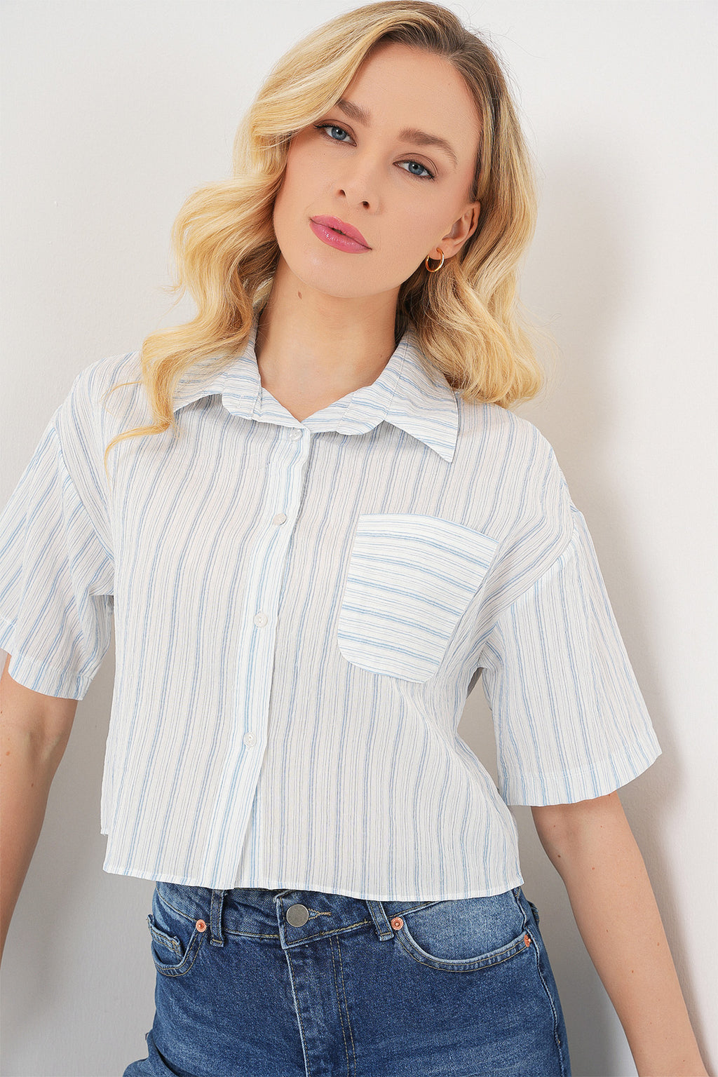 Light Blue Women Shirt