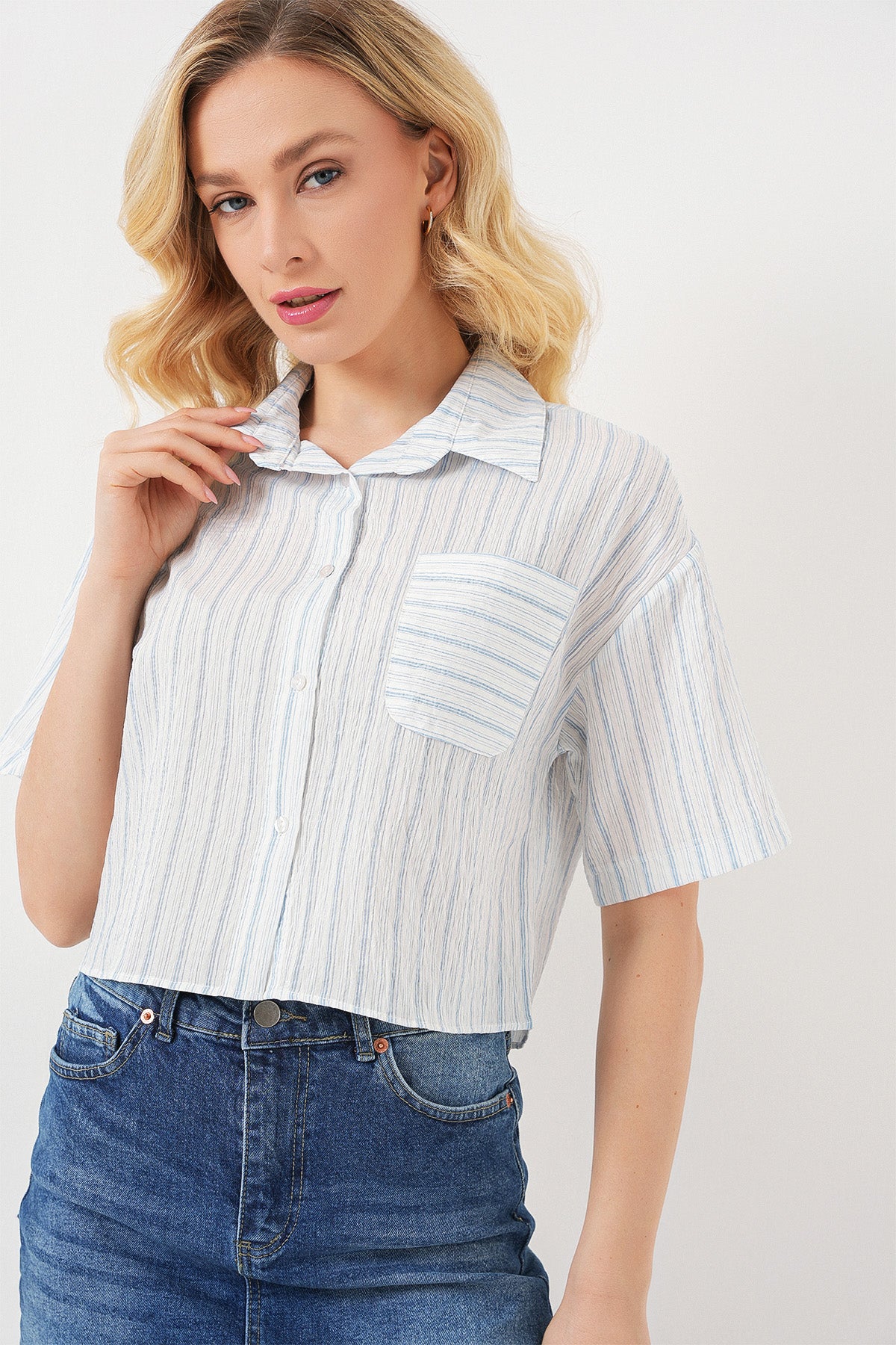 Light Blue Women Shirt