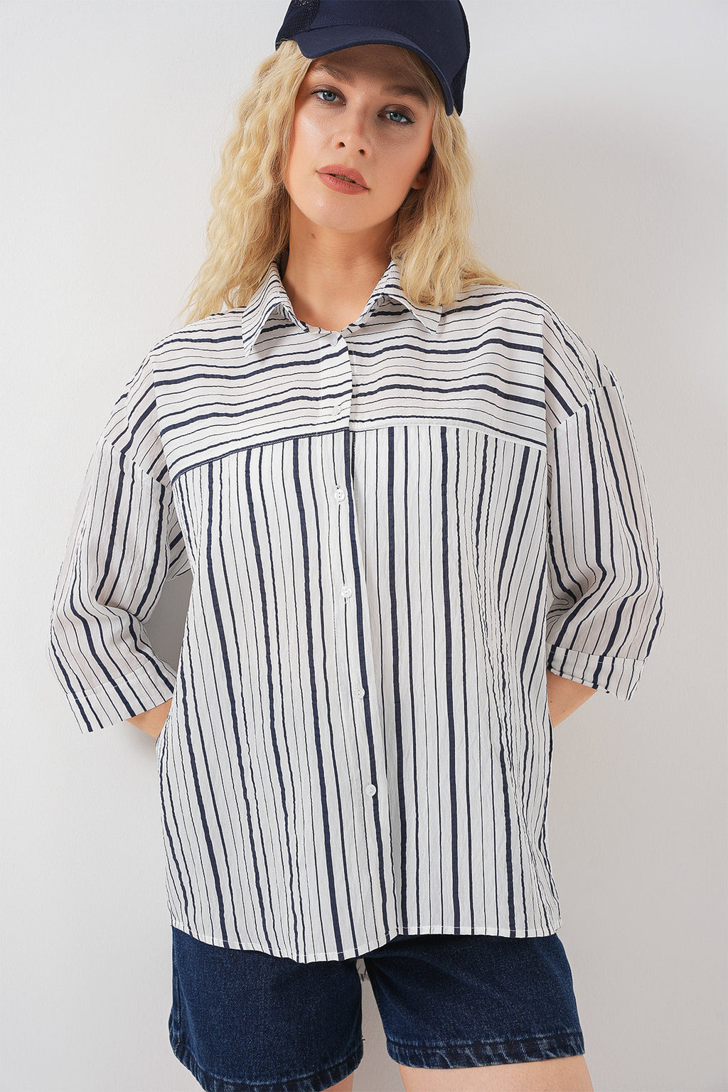 Navy Blue Women Shirt