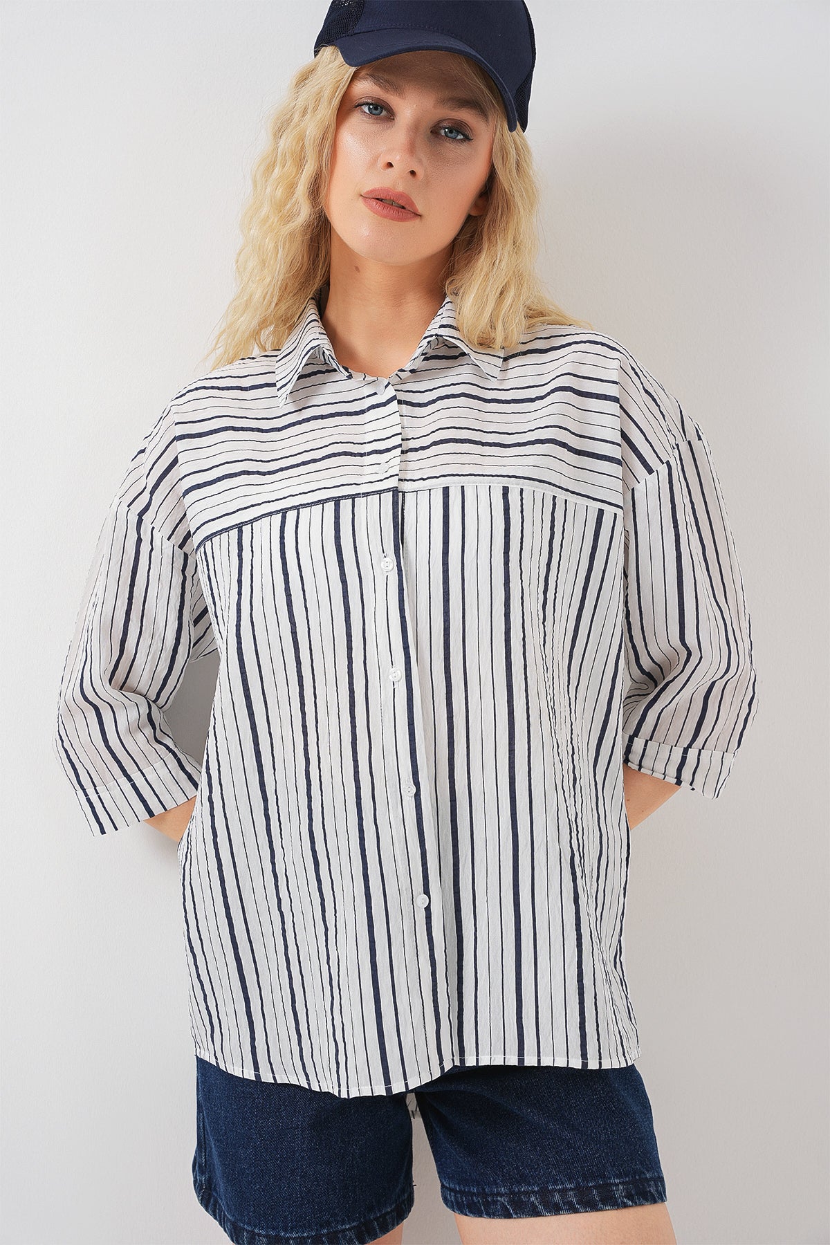 Navy Blue Women Shirt