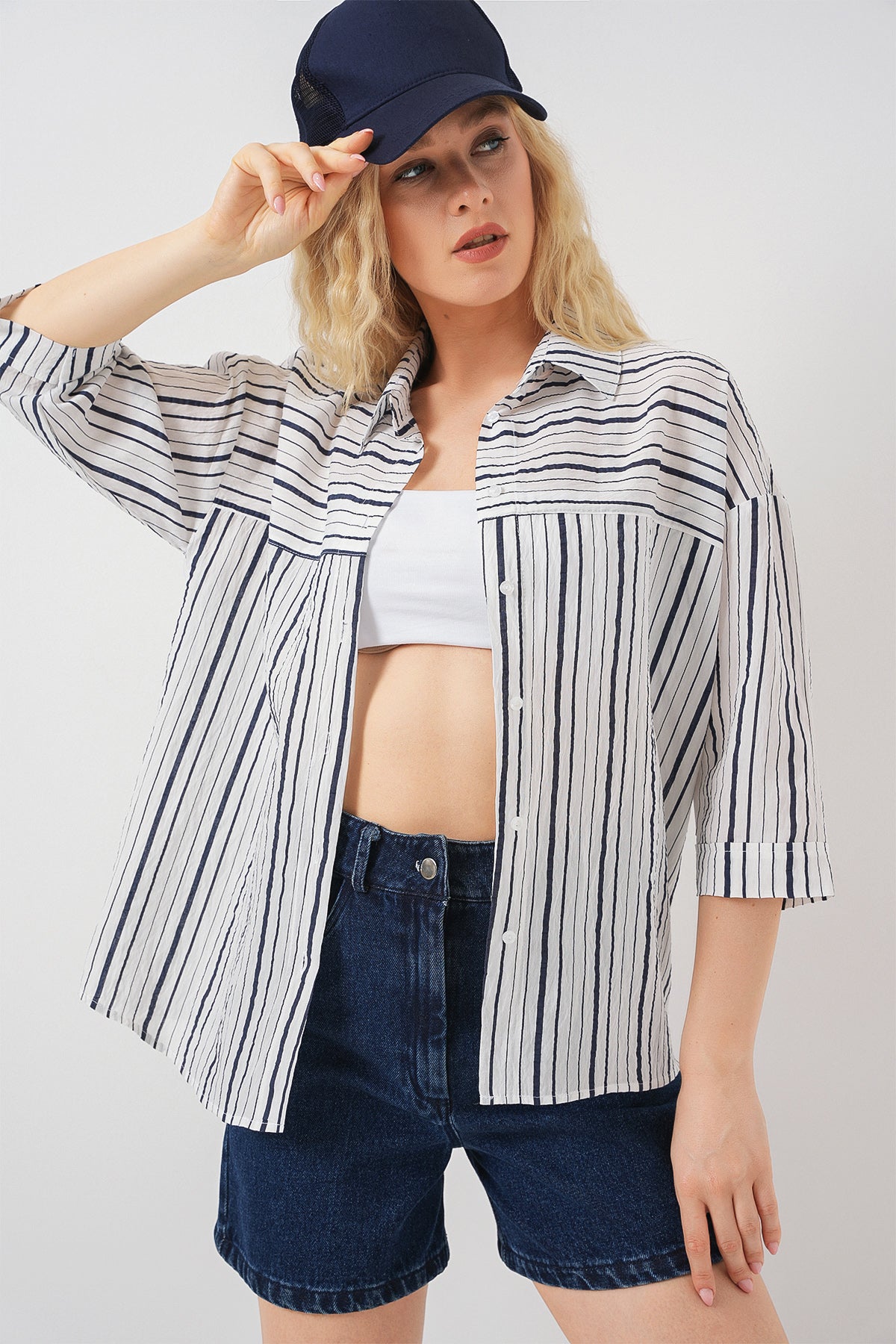 Navy Blue Women Shirt