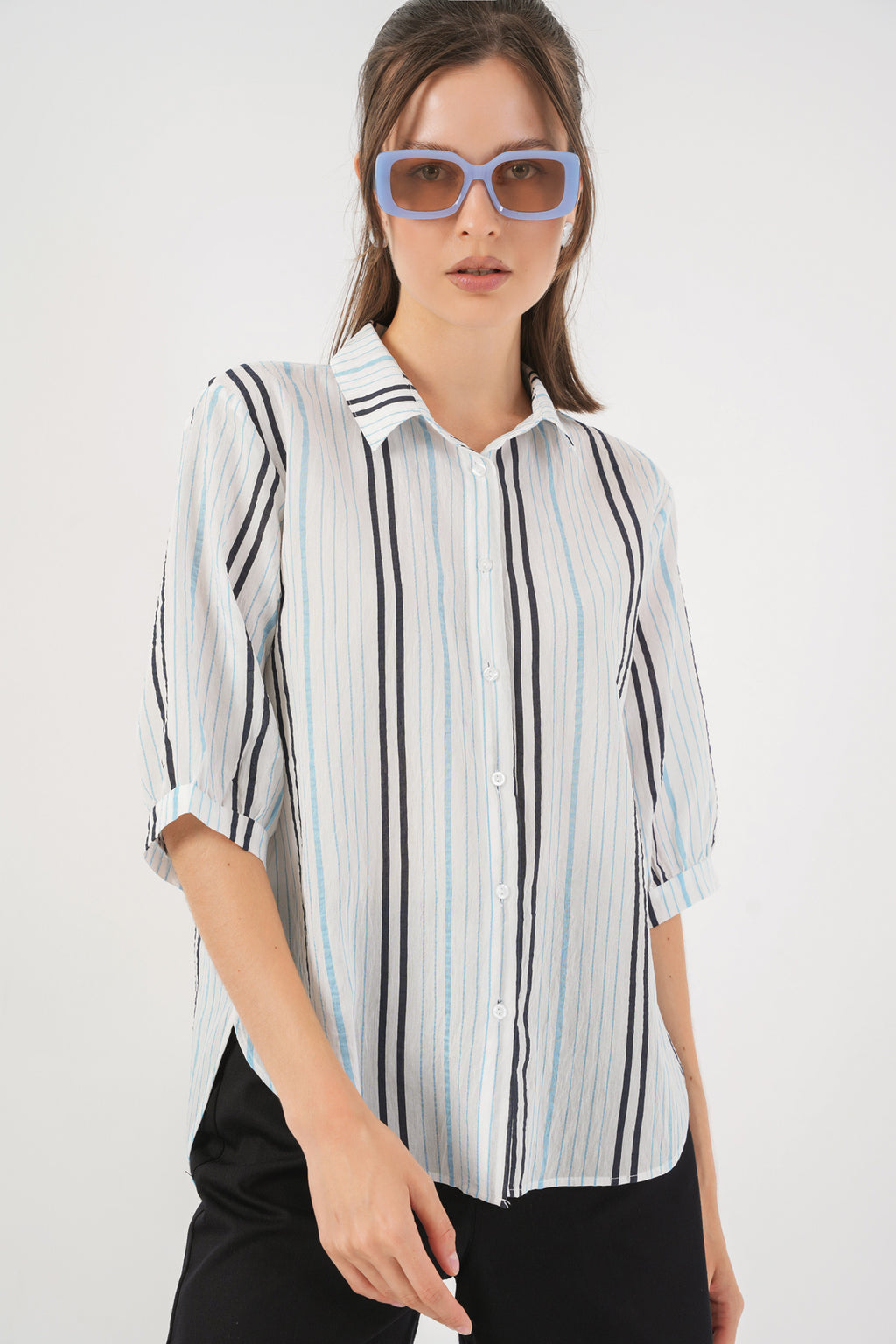 Light Blue Women Shirt