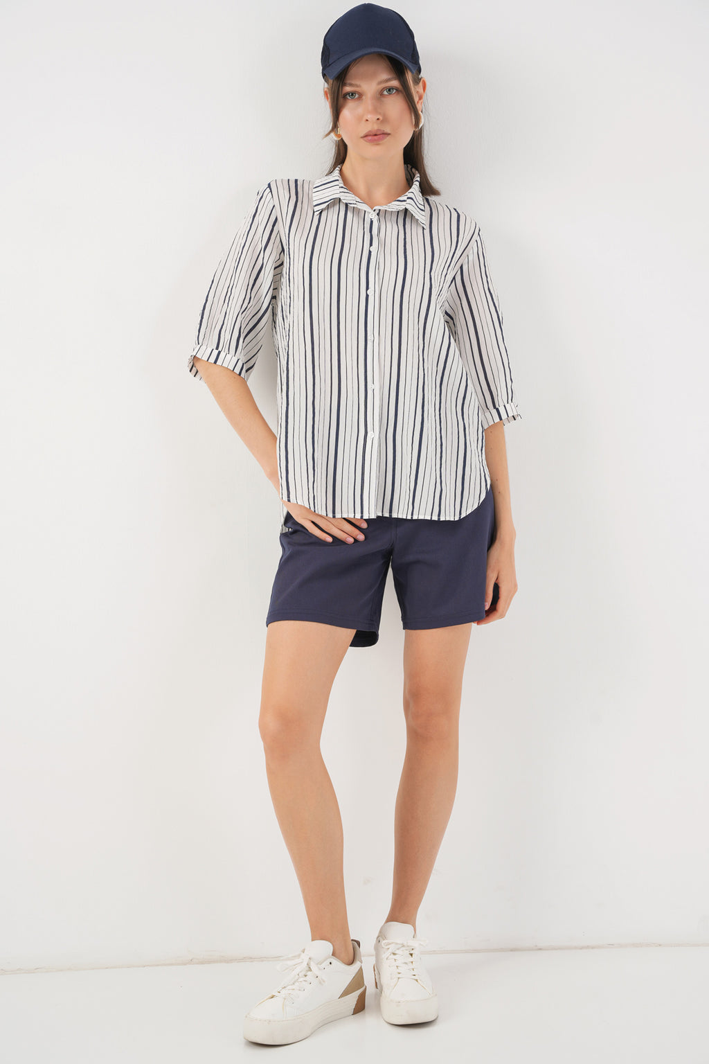 Navy Blue Women Shirt