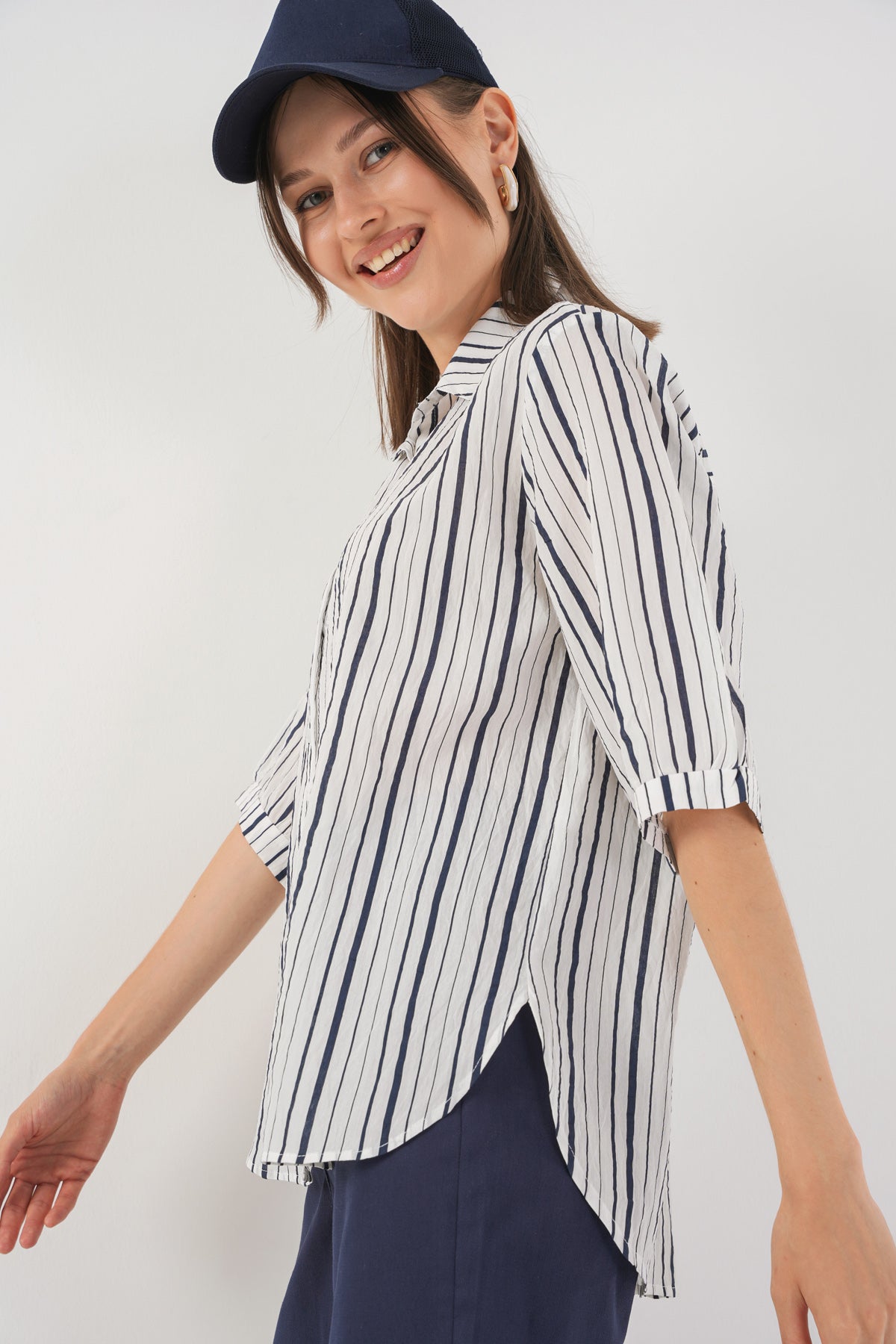 Navy Blue Women Shirt