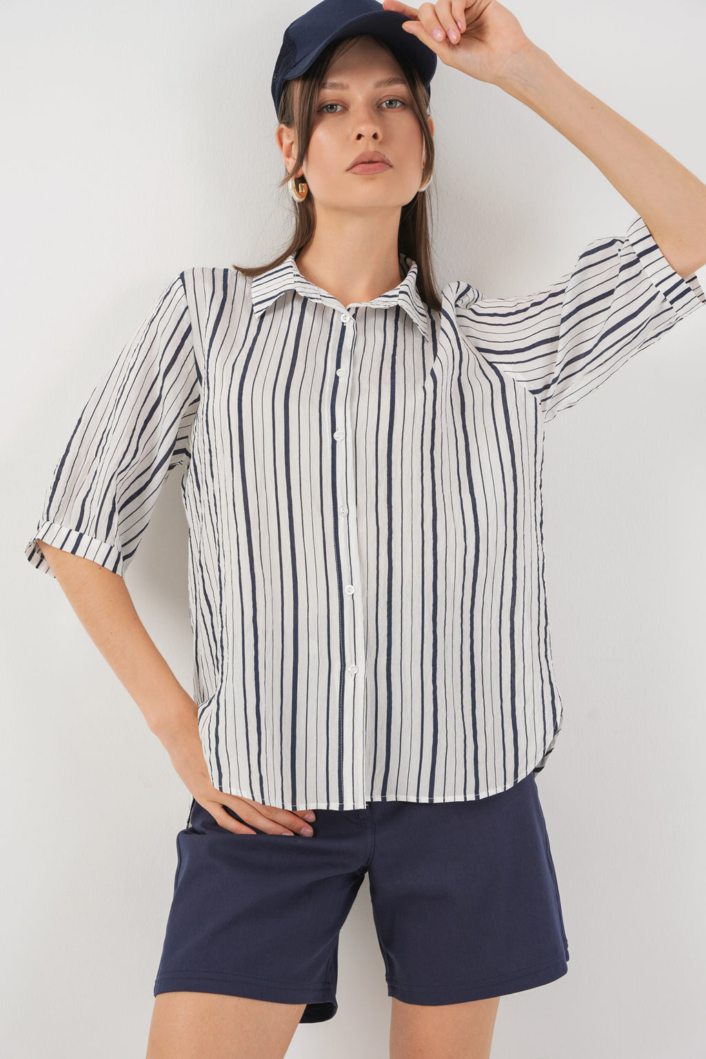 Navy Blue Women Shirt