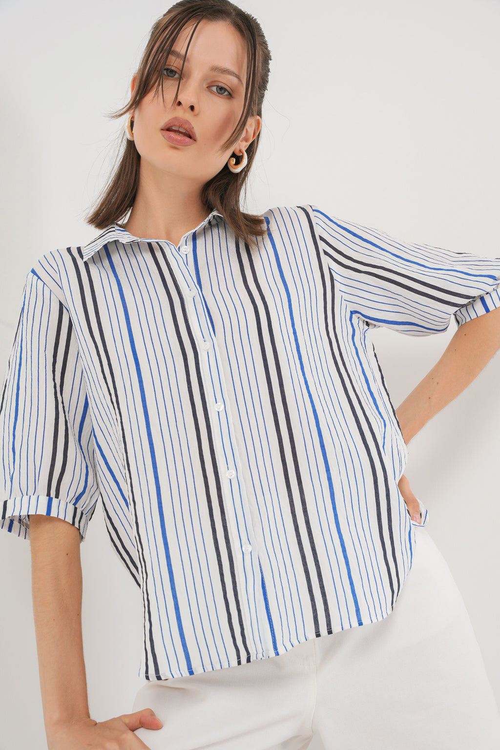 Navy Blue Women Shirt