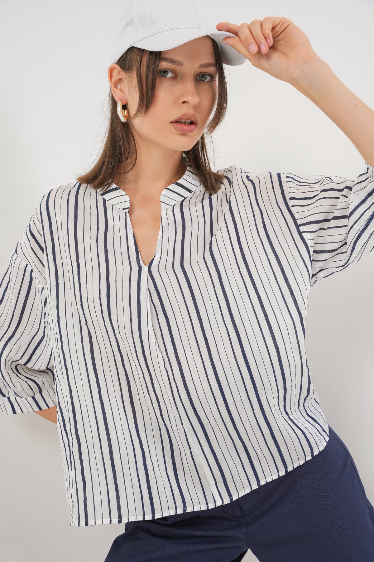 Navy Blue Women Blouse