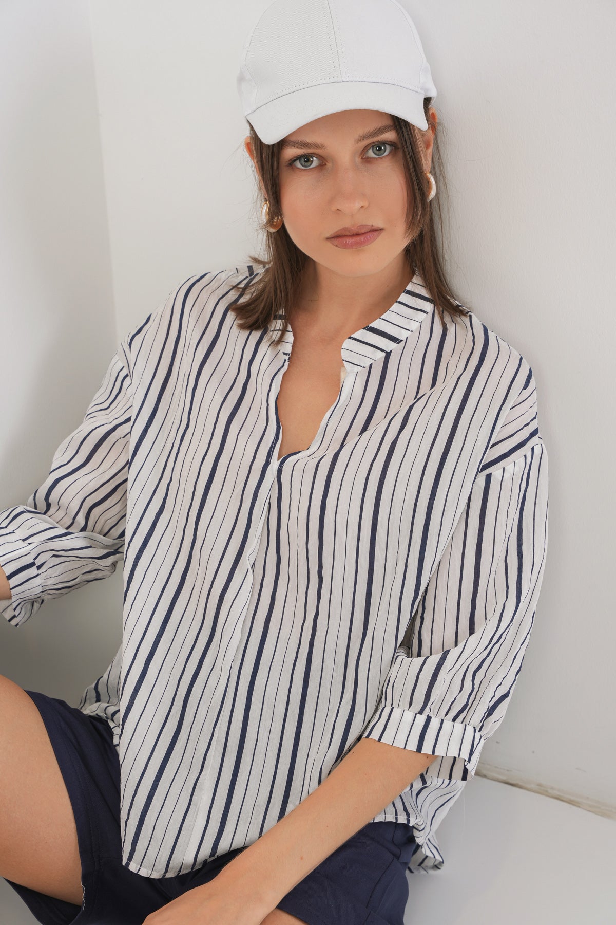 Navy Blue Women Blouse