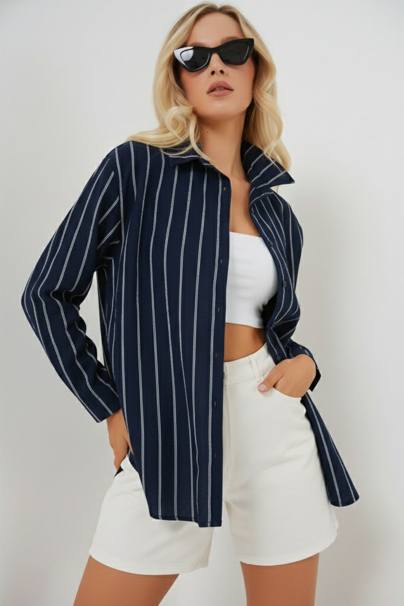 Navy Blue Women Shirt