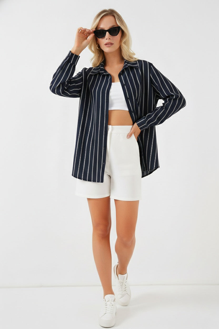 Navy Blue Women Shirt