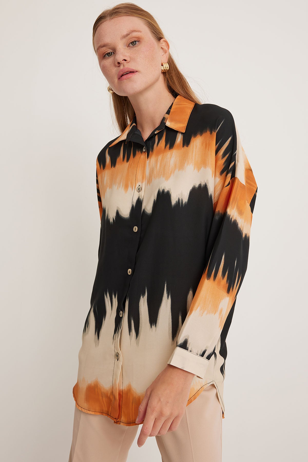 Orange Women Shirt