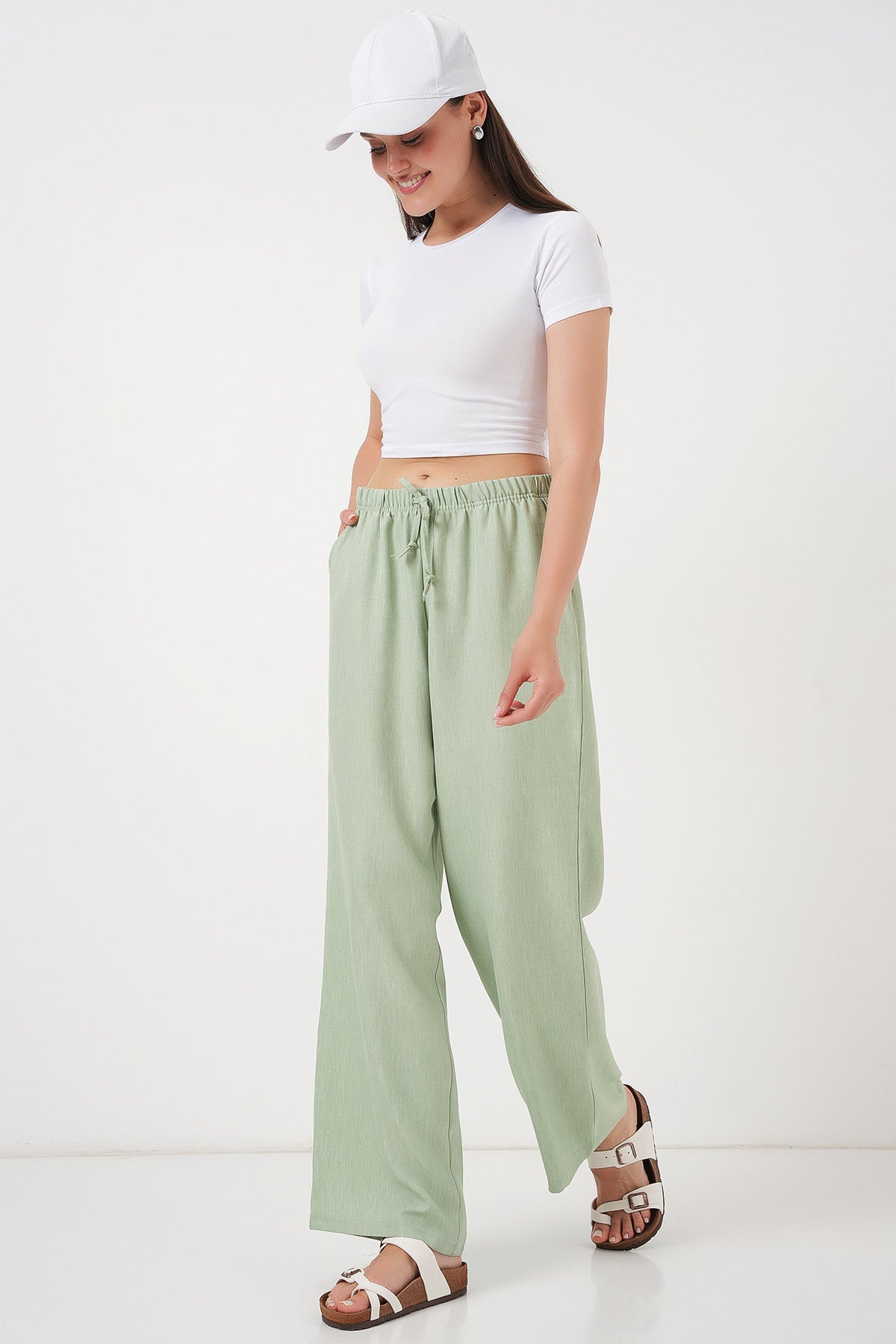 Green Women Pants