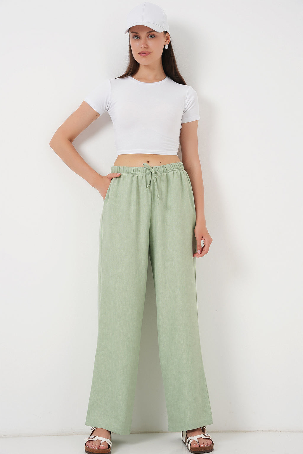 Green Women Pants