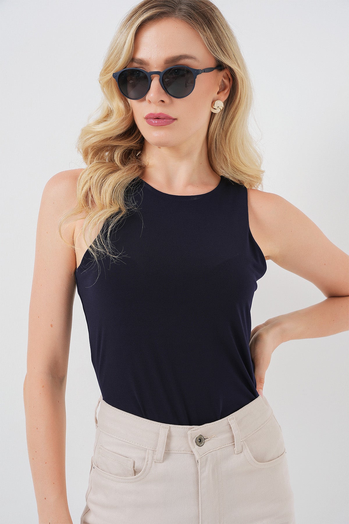 Navy Blue Women Blouse