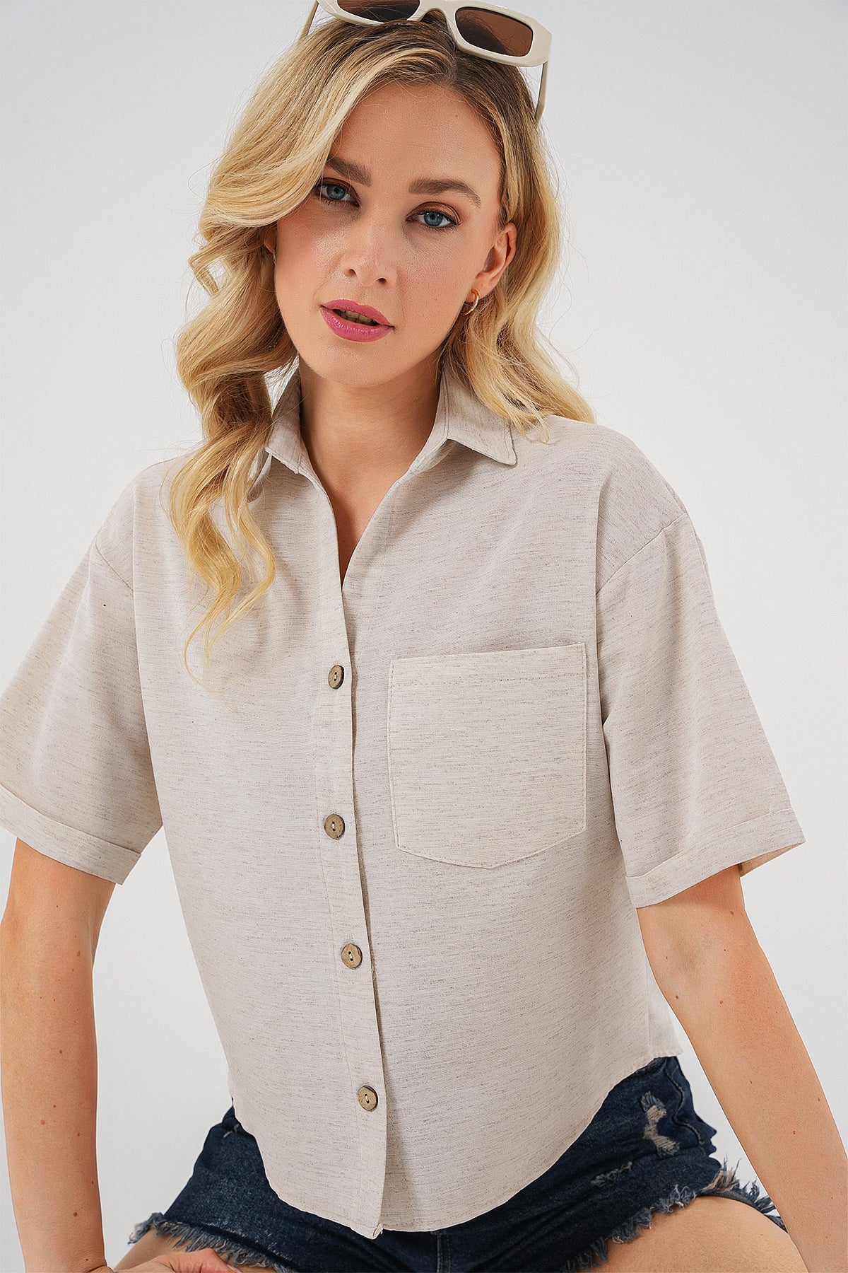 Cream Women Shirt