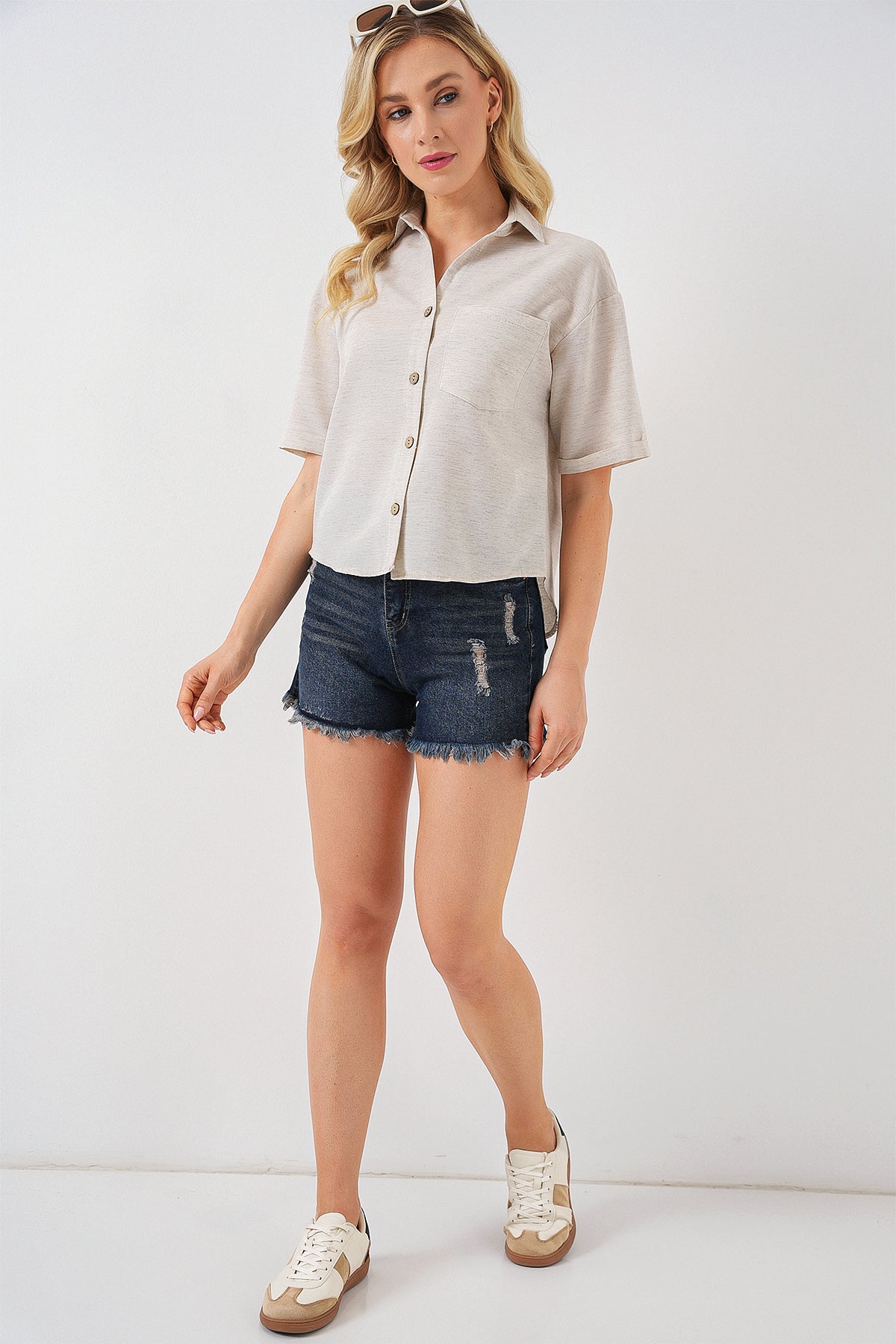 Cream Women Shirt
