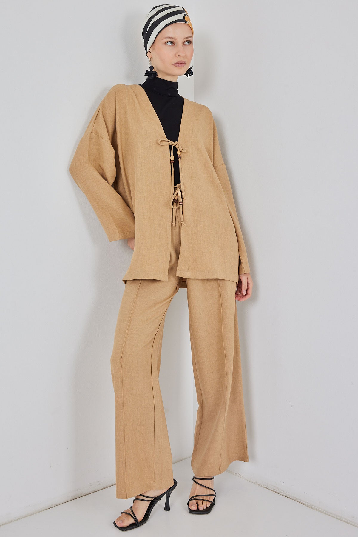 Beige Women Top and Bottom Set