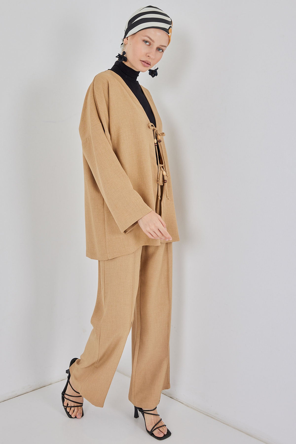 Beige Women Top and Bottom Set