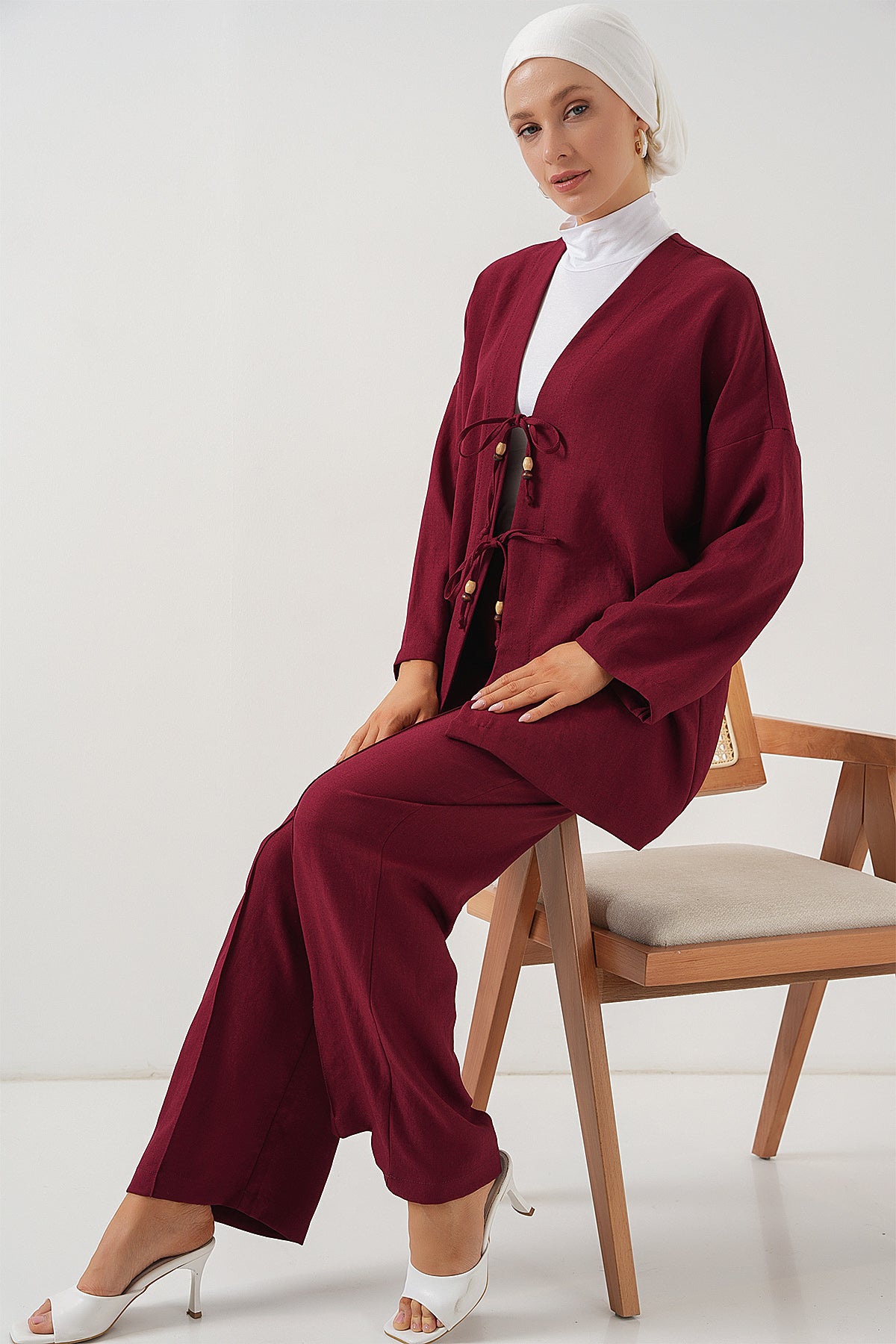 Burgundy Women Top and Bottom Set