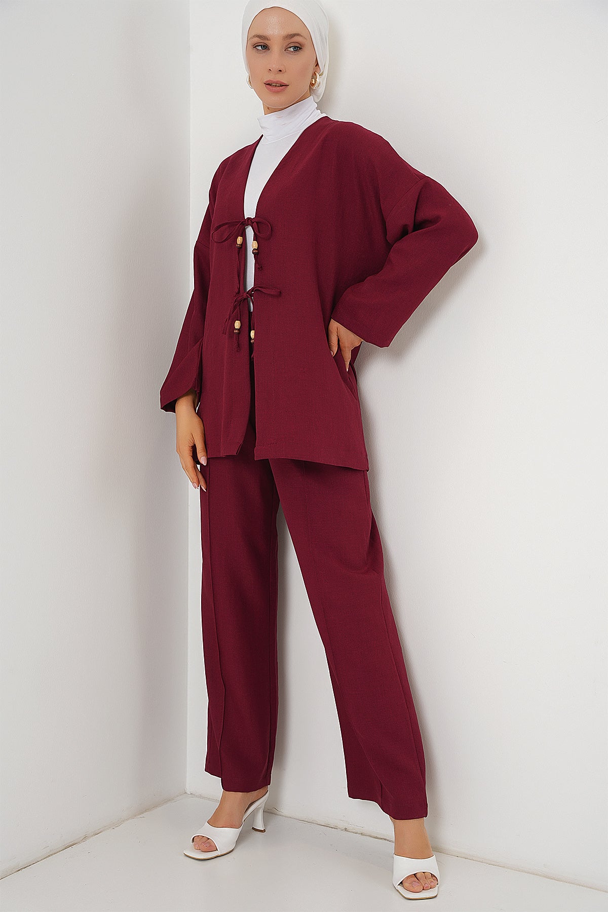 Burgundy Women Top and Bottom Set