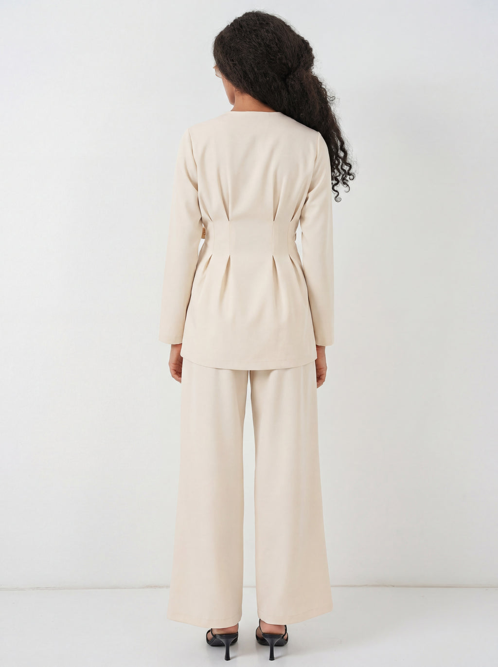 Beige Women Top and Bottom Set