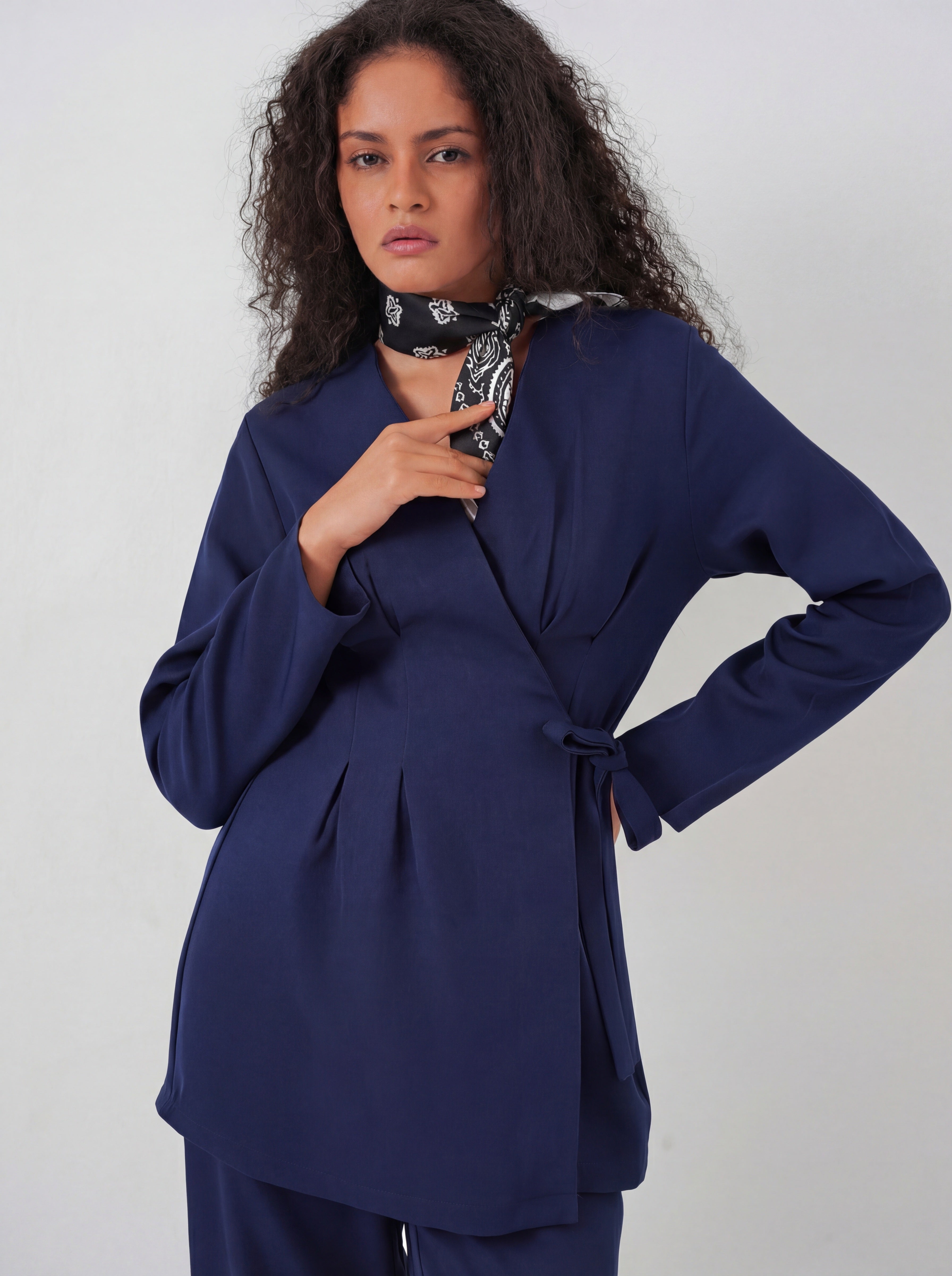 Navy Blue Women Top and Bottom Set