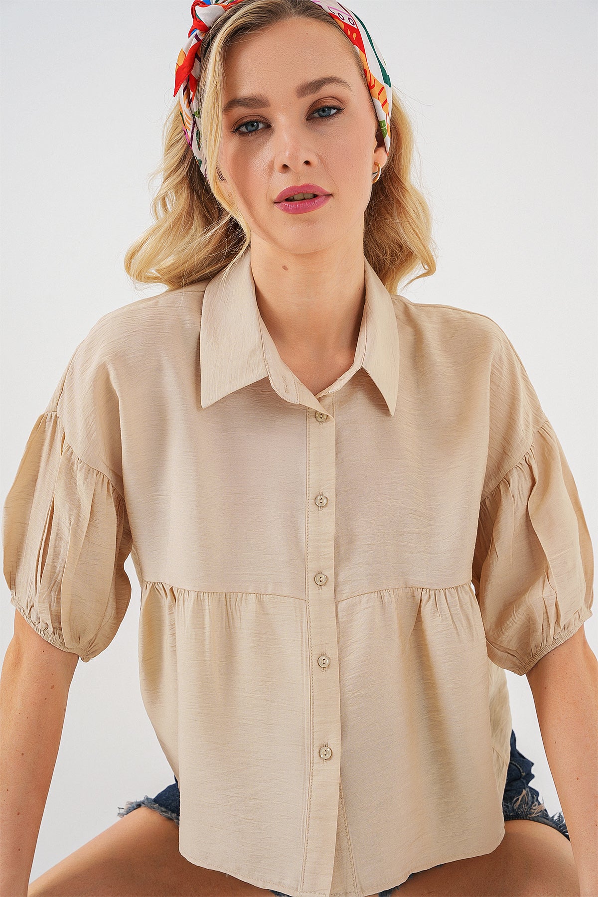 Beige Women Shirt