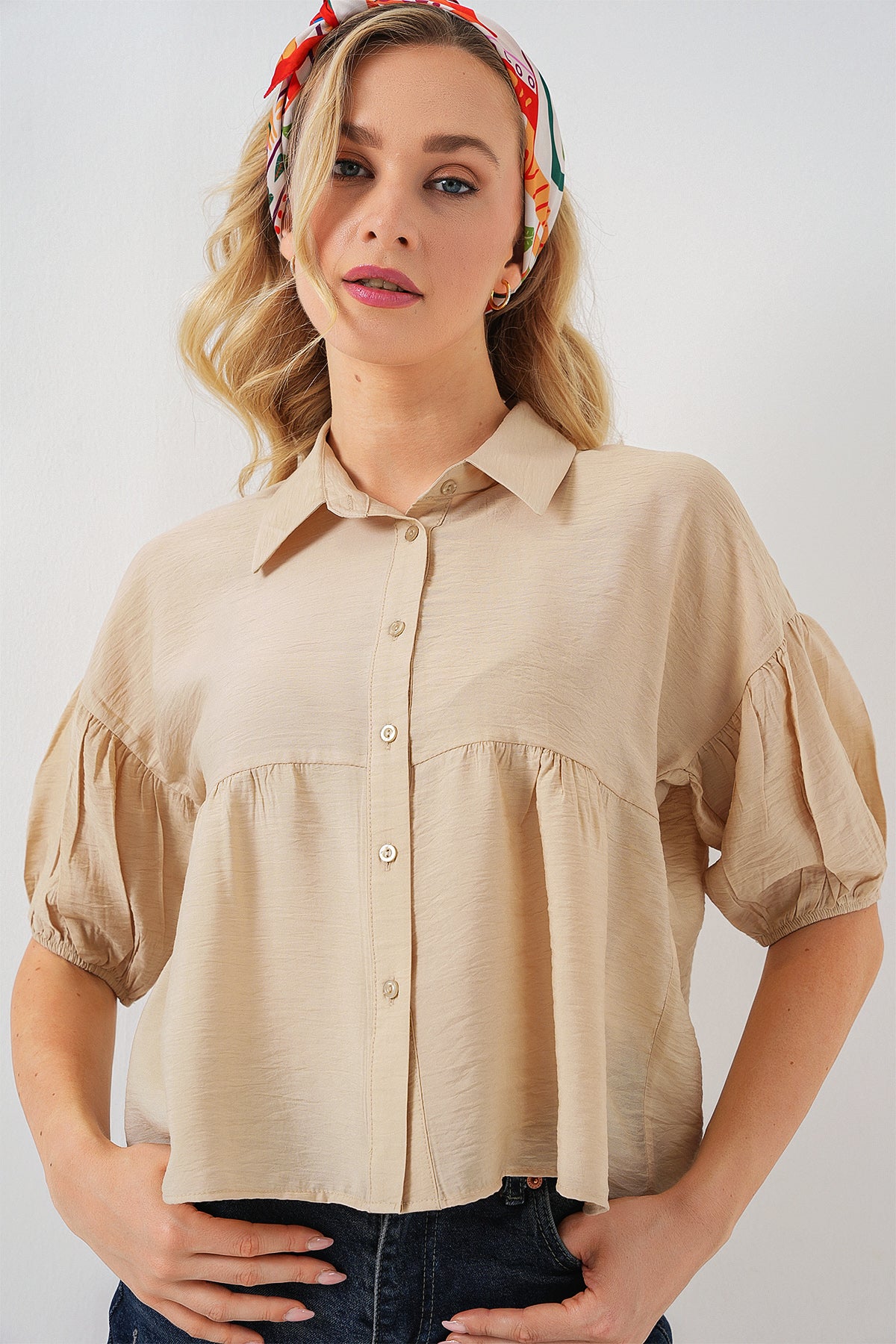 Beige Women Shirt
