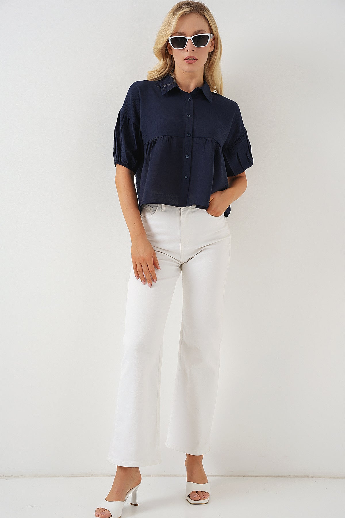 Navy Blue Women Shirt