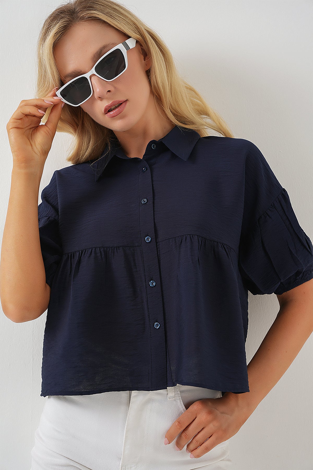 Navy Blue Women Shirt
