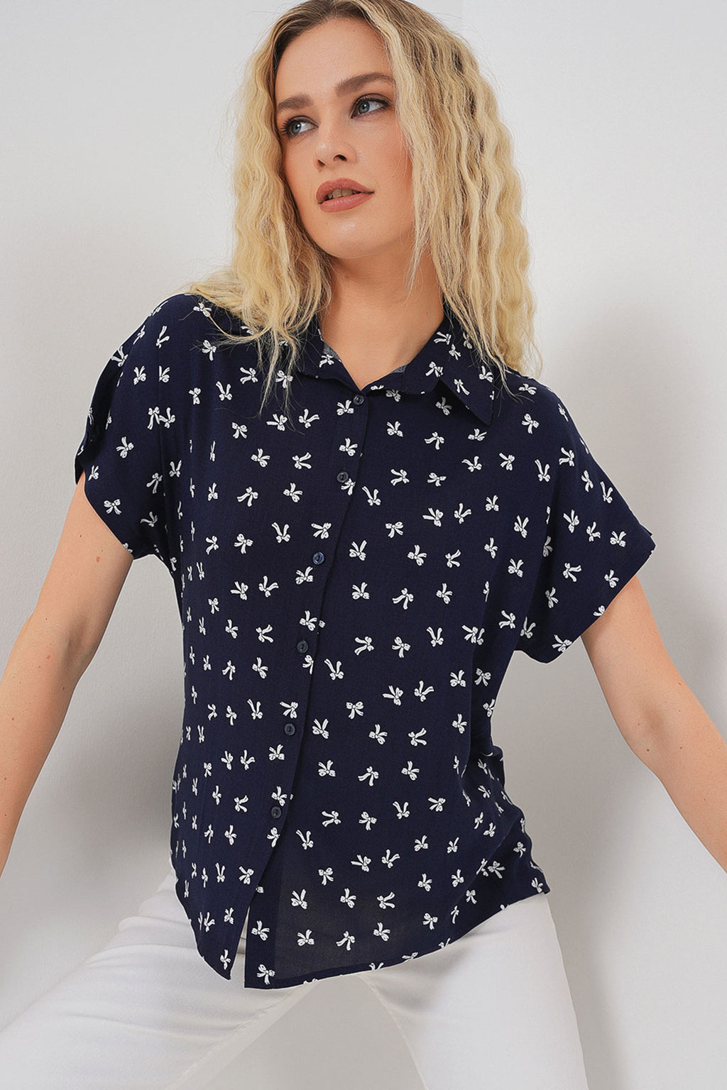 Navy Blue Women Shirt