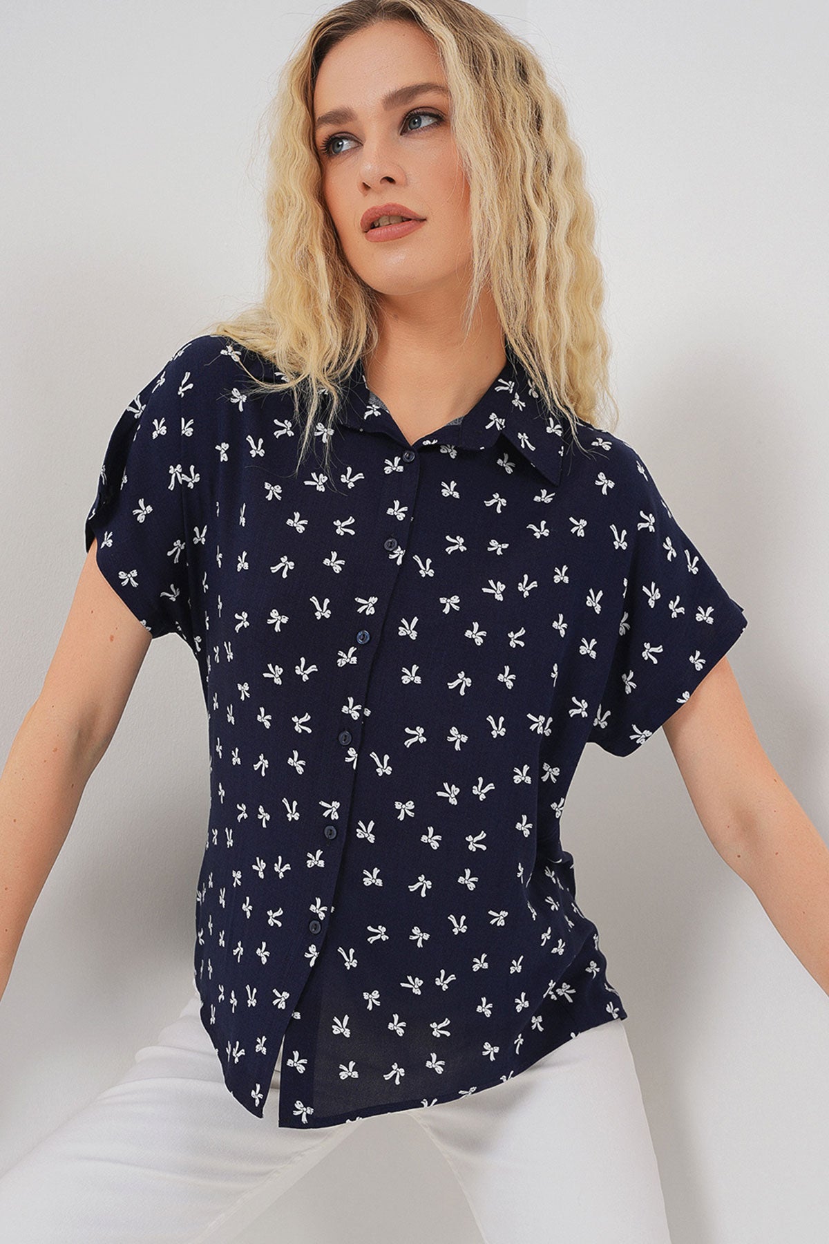 Navy Blue Women Shirt