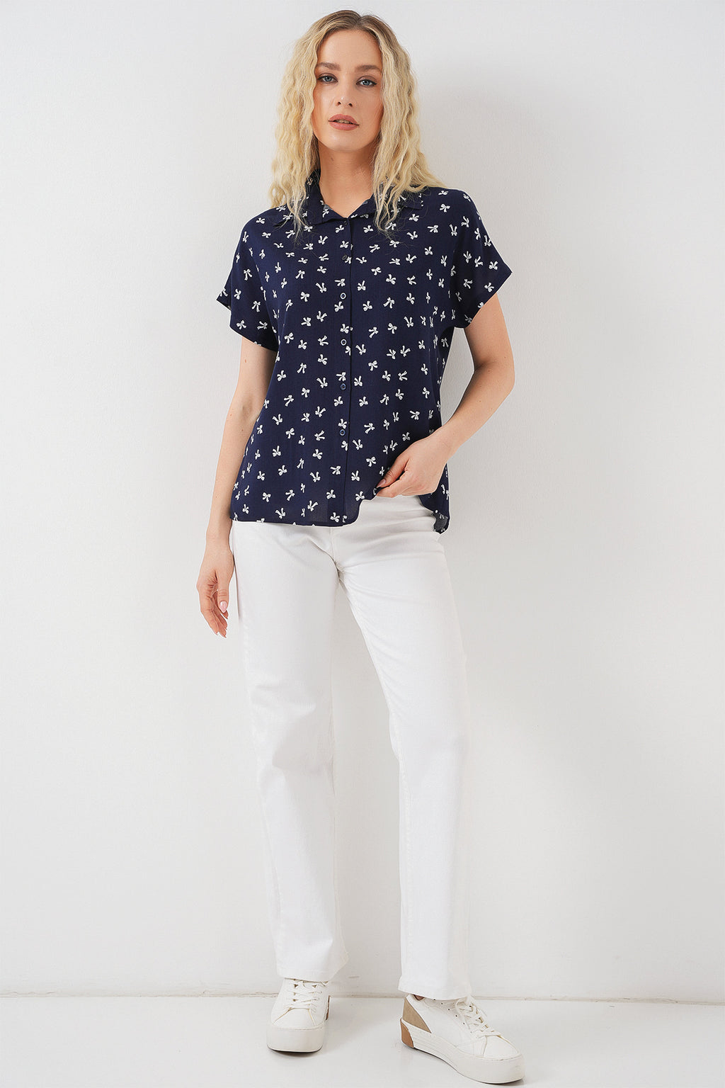 Navy Blue Women Shirt
