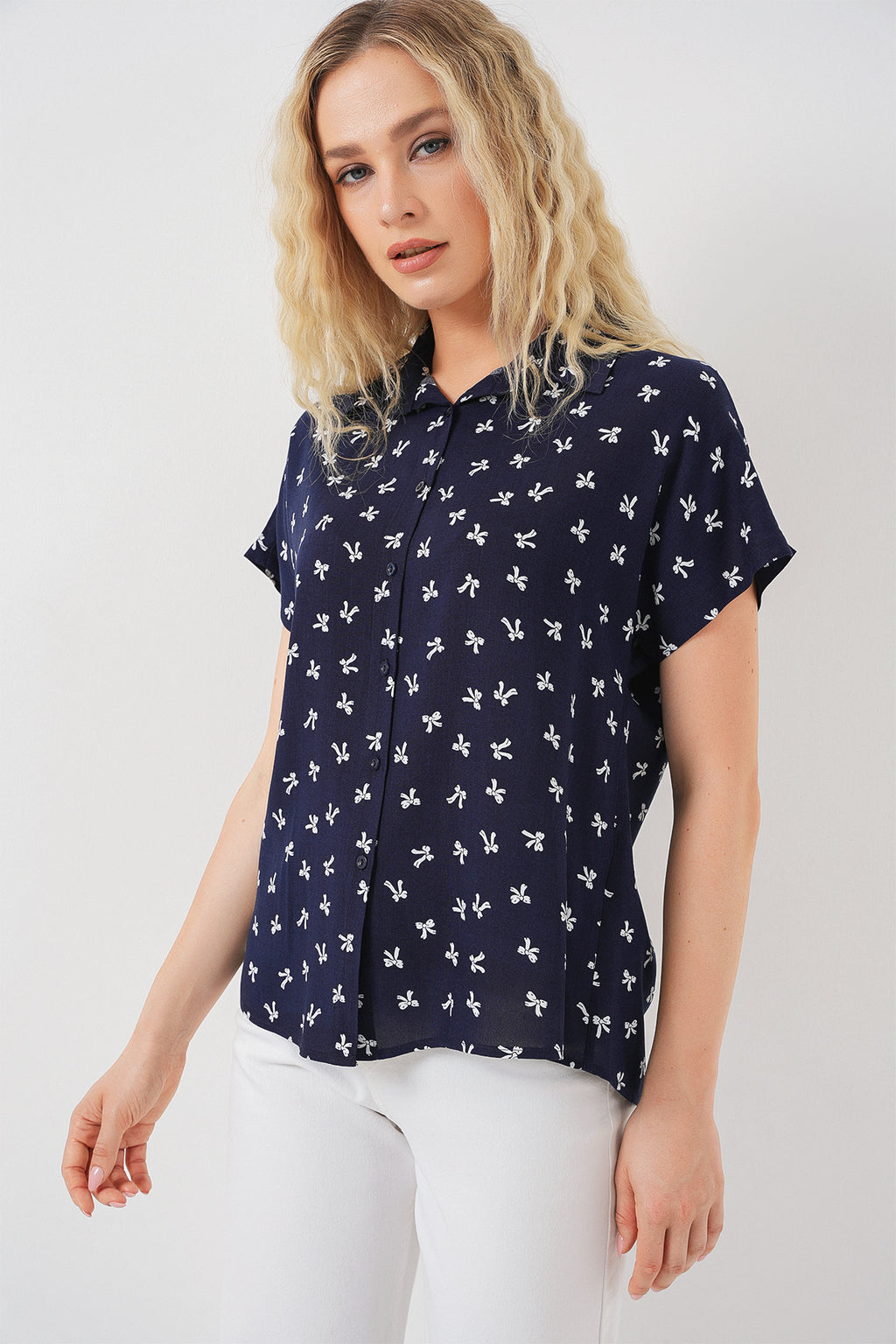 Navy Blue Women Shirt