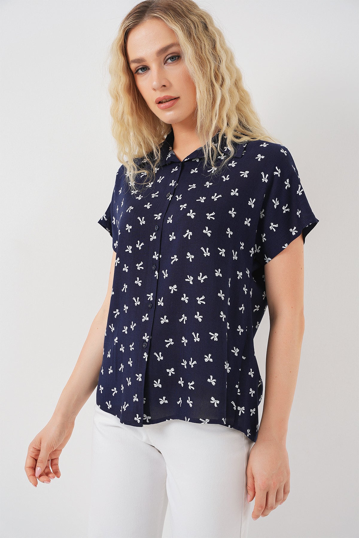 Navy Blue Women Shirt