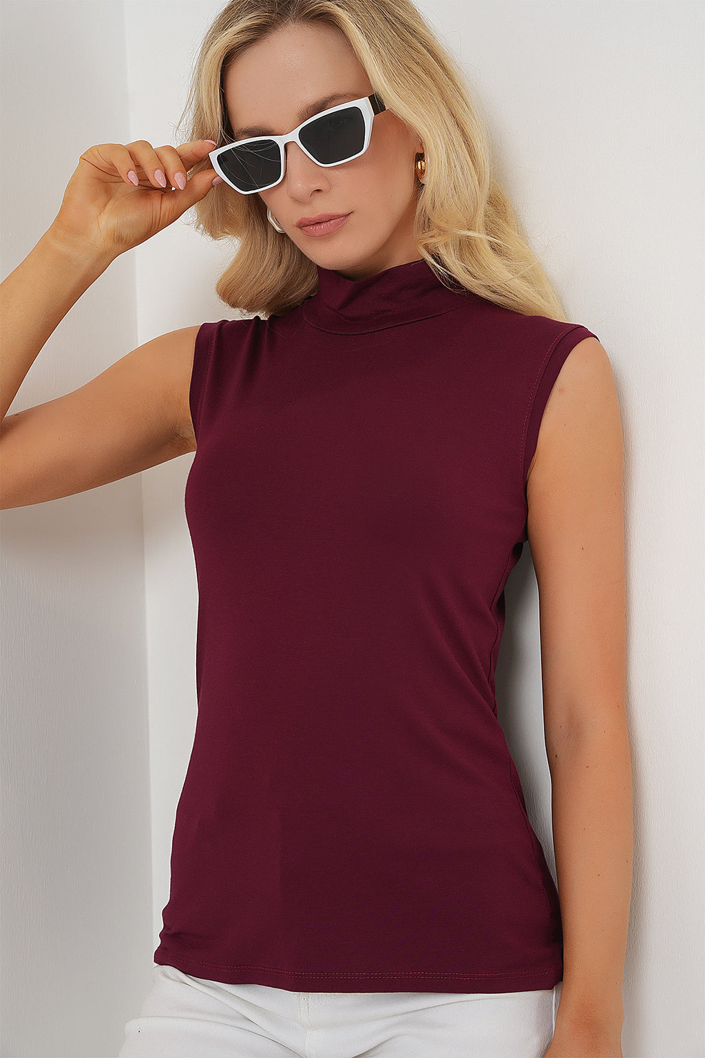 Burgundy Women Blouse