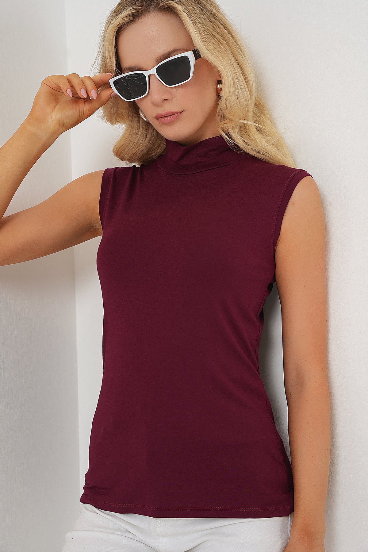 Burgundy Women Blouse
