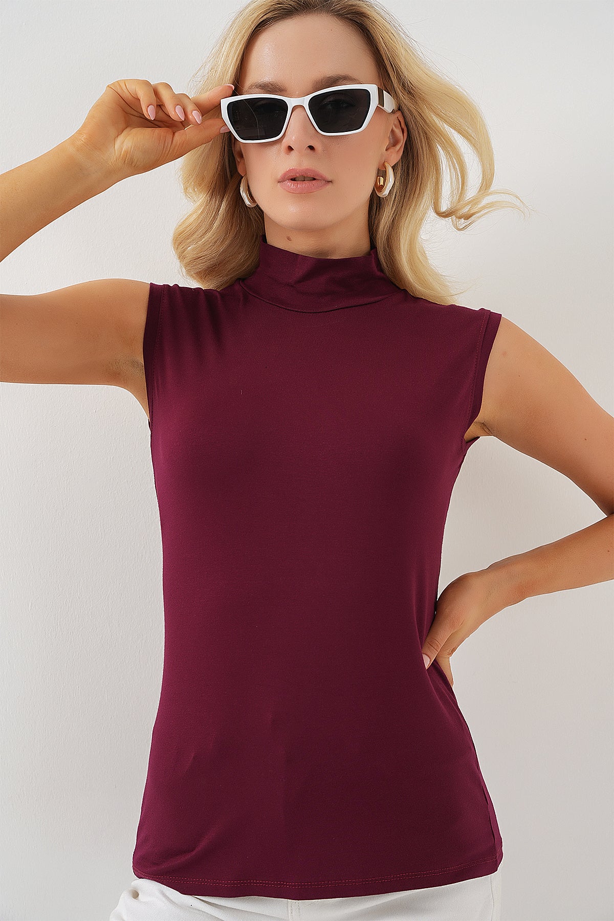 Burgundy Women Blouse