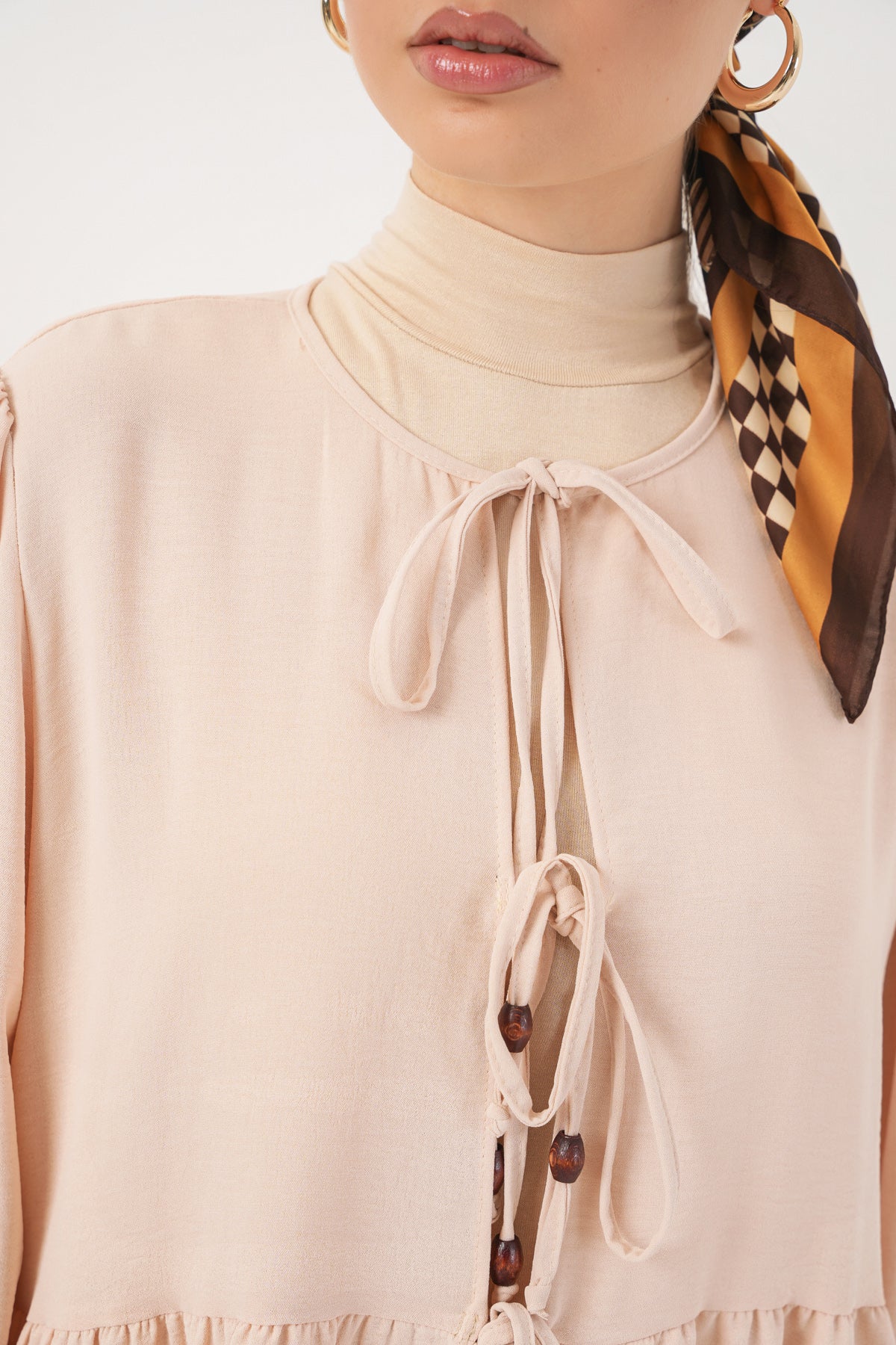 Cream Women Top and Bottom Set