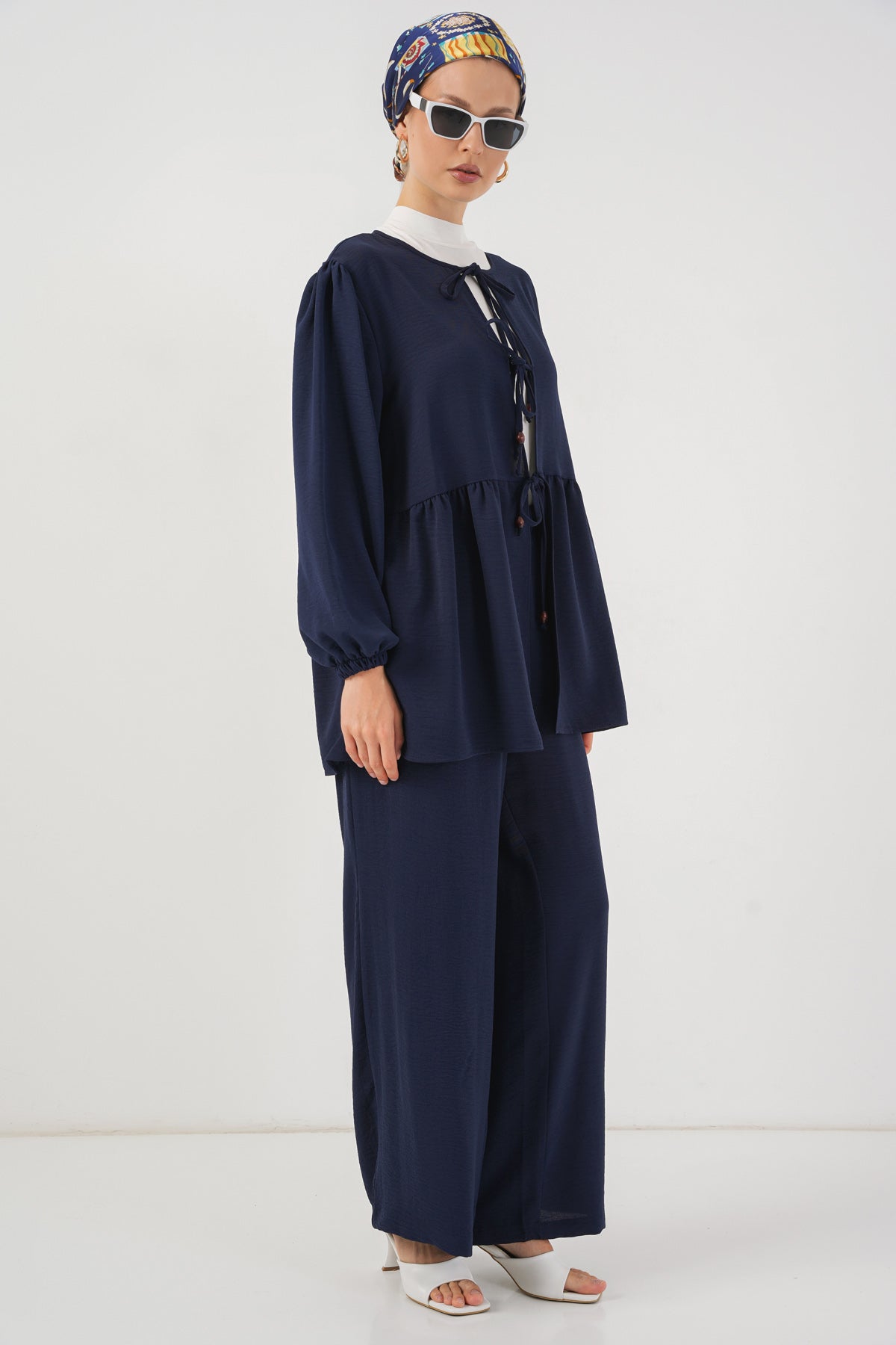 Navy Blue Women Top and Bottom Set